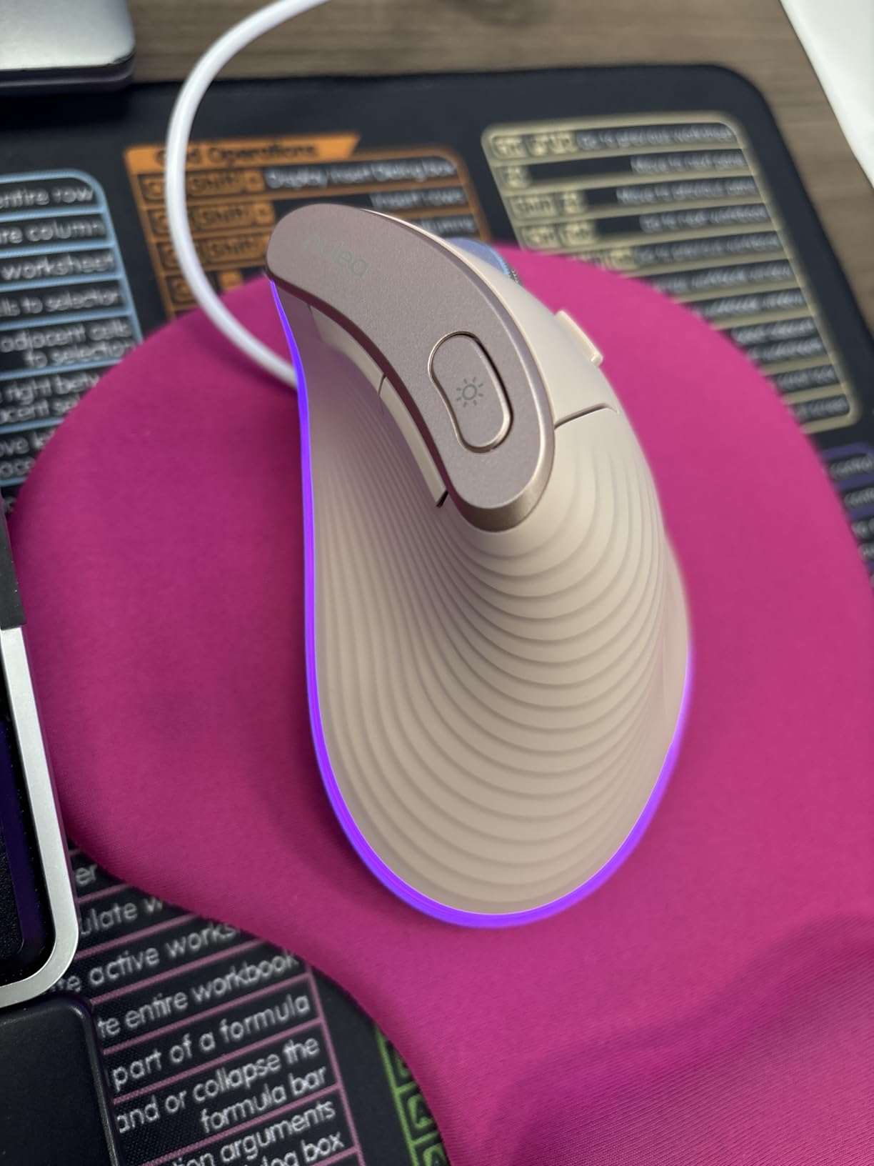 Nulea M504 Wired Vertical Mouse, USB Ergonomic Optical Mouse with 4 Adjustable DPI, 11 RGB Backlight Modes, Compatible for Laptop, PC, Desktop, Mac, Grey customer photo 2