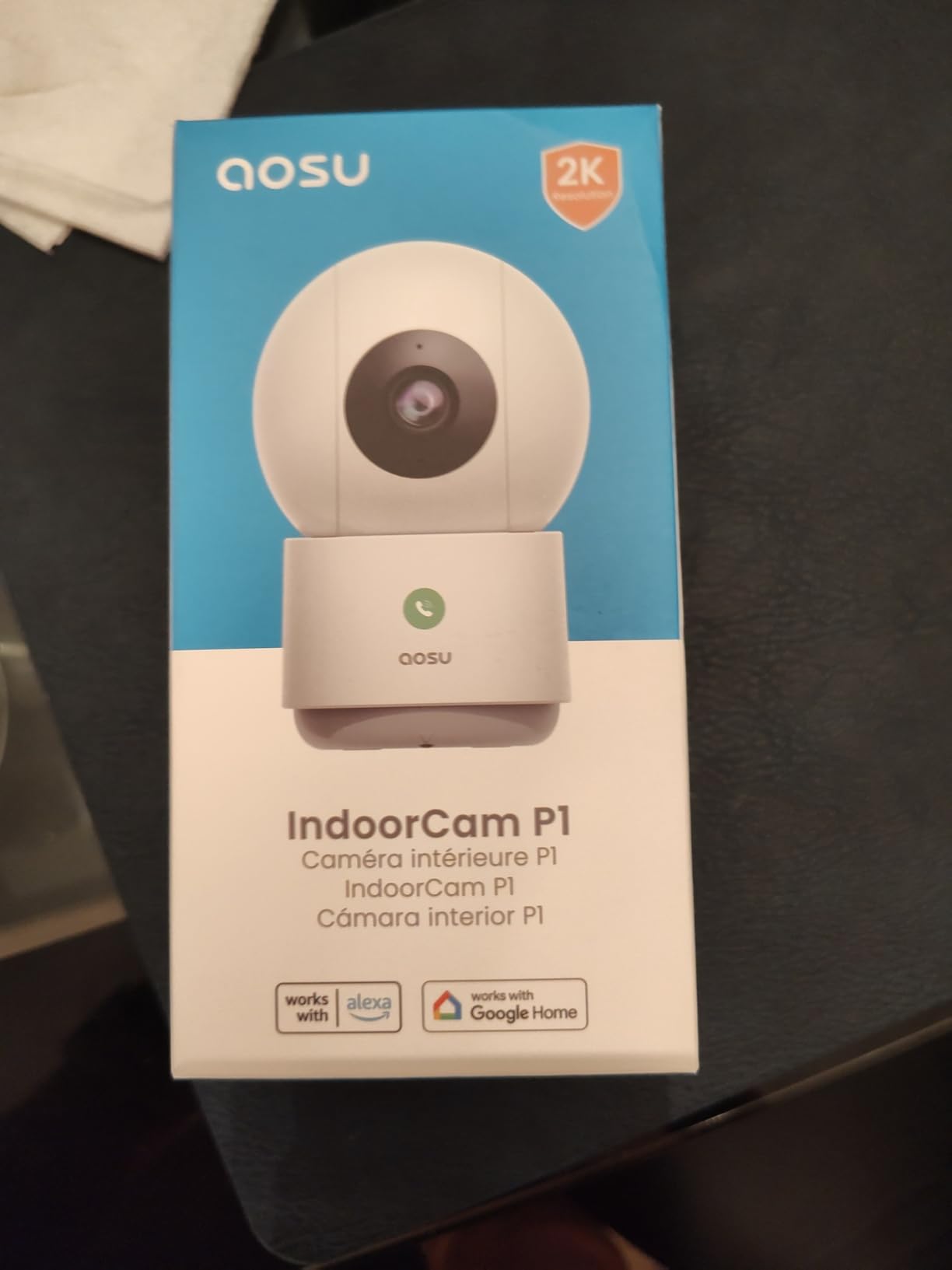 aosu 2K Security Camera Indoor, Baby Monitor Pet Camera 360-Degree for Home Security with 2.4 GHz Wi-Fi Router, One-Touch Call, Smart Motion Tracking, IR Night Vision, Compatible with Alexa customer photo 1