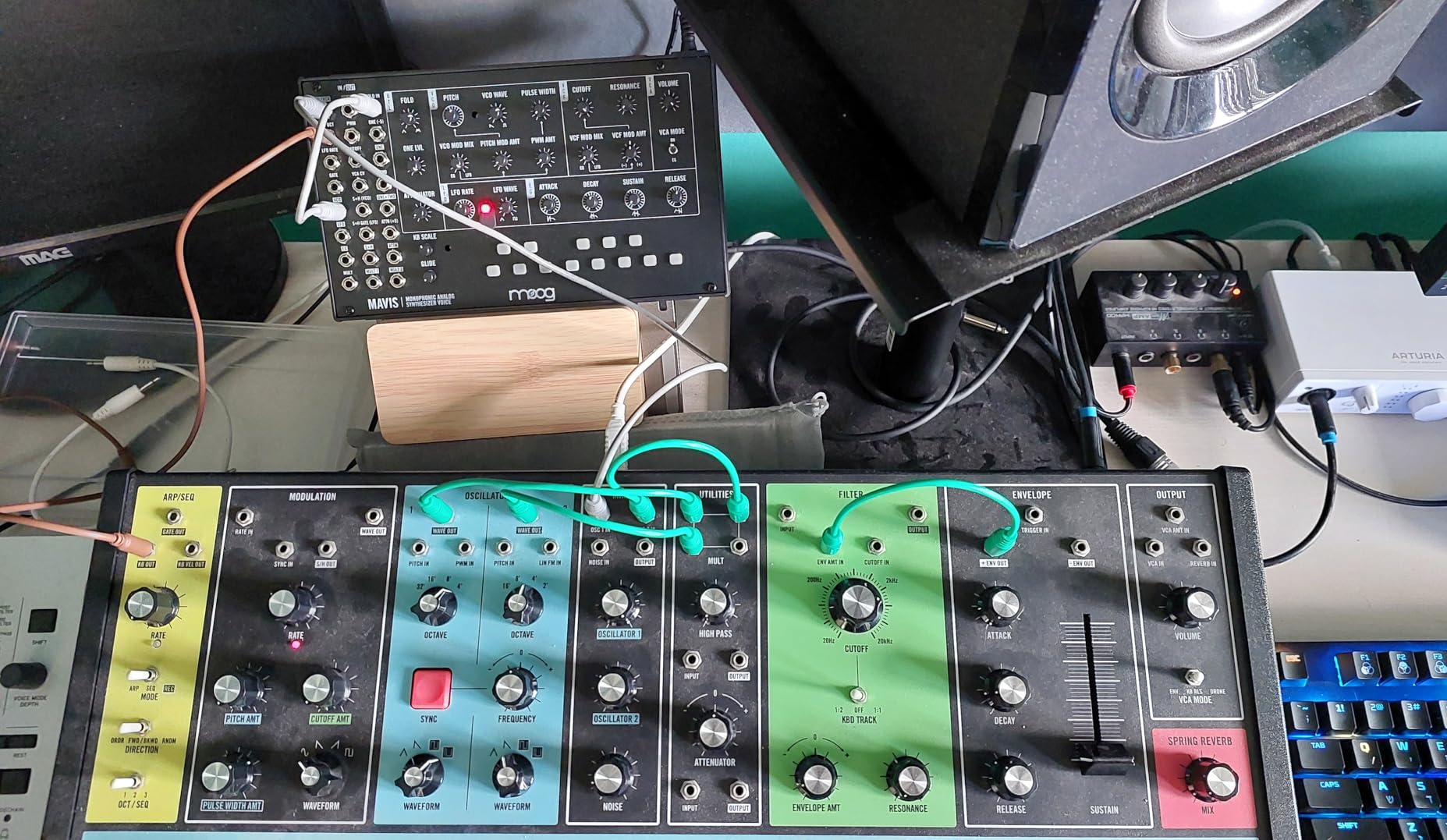 MOOG Mavis - Standalone Semi-Modular Analog Synthesizer Kit with Keyboard; Analog Oscillator, Filter, Envelope Generator; Wavefolder; and Dust Cover customer photo 1