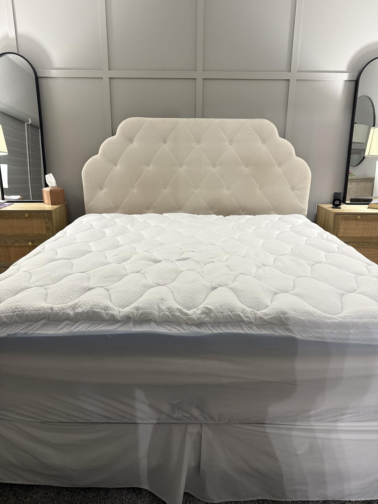 Sleep Innovations Cooling Comfort Gel Memory Foam Dual Layer Mattress Topper, 4 Inch, King Size, Pillow Top Cover customer photo 1