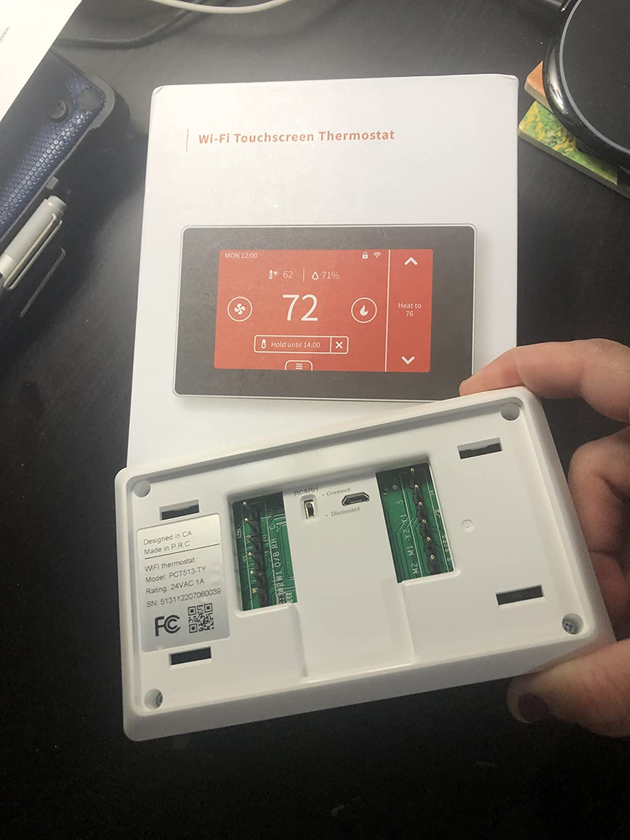 MoesGo Programmable WiFi Smart Thermostat for Home, No C-Wire Required by C-Wire Adapter, with Zone Remote Sensor, Remote Control Tuya/Smart Life, Compatible with Alexa and Google Assistant, 24VAC customer photo 1