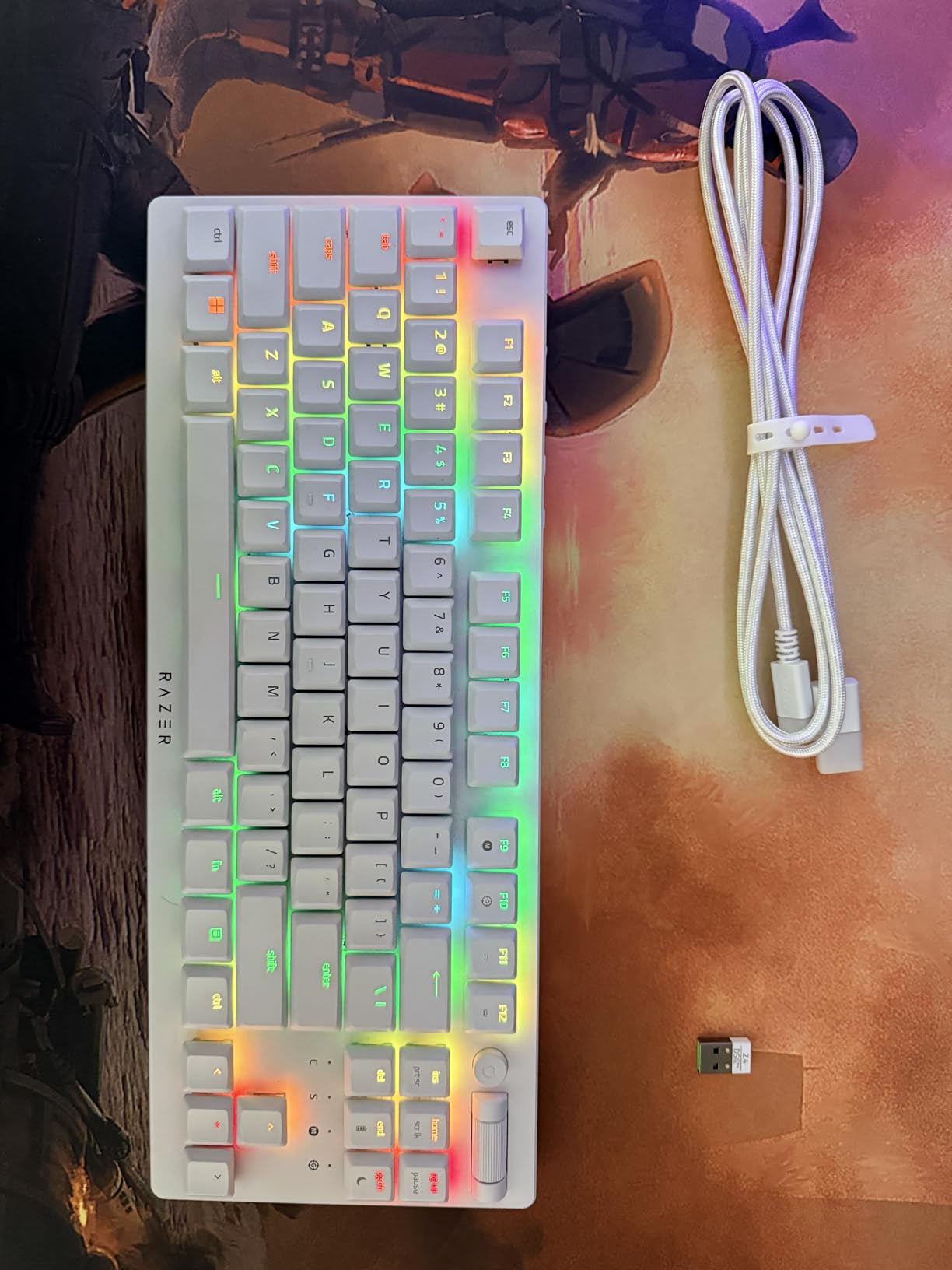 Razer DeathStalker V2 Pro TKL Wireless Gaming Keyboard: Low Profile Optical Switches Linear Red - HyperSpeed Wireless & Bluetooth - Chroma RGB - Up to 200 Hr Battery Snap Tap customer photo 1