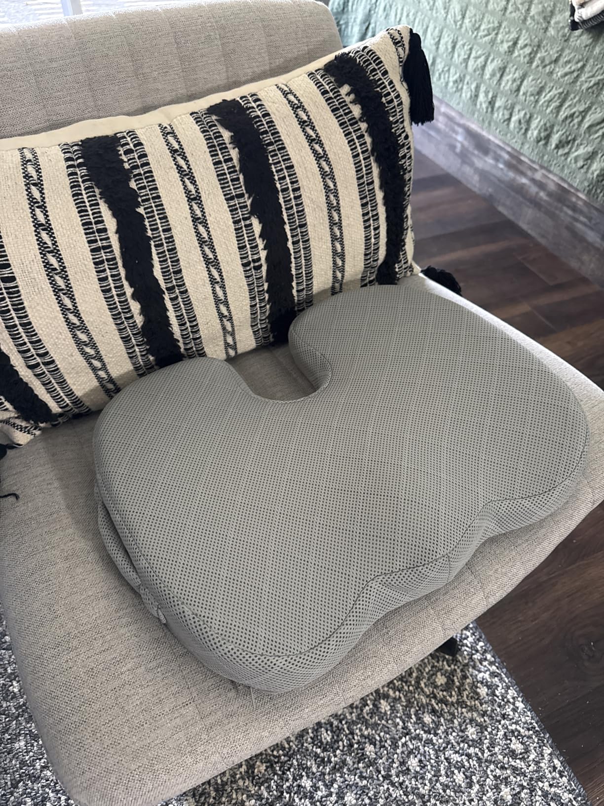 TushGuard Seat Cushion - Memory Foam Cushion for Office Chair, Car Seat, Airplane - Sciatica & Hip & Coccyx Pain Relief for Long Sitting customer photo 1