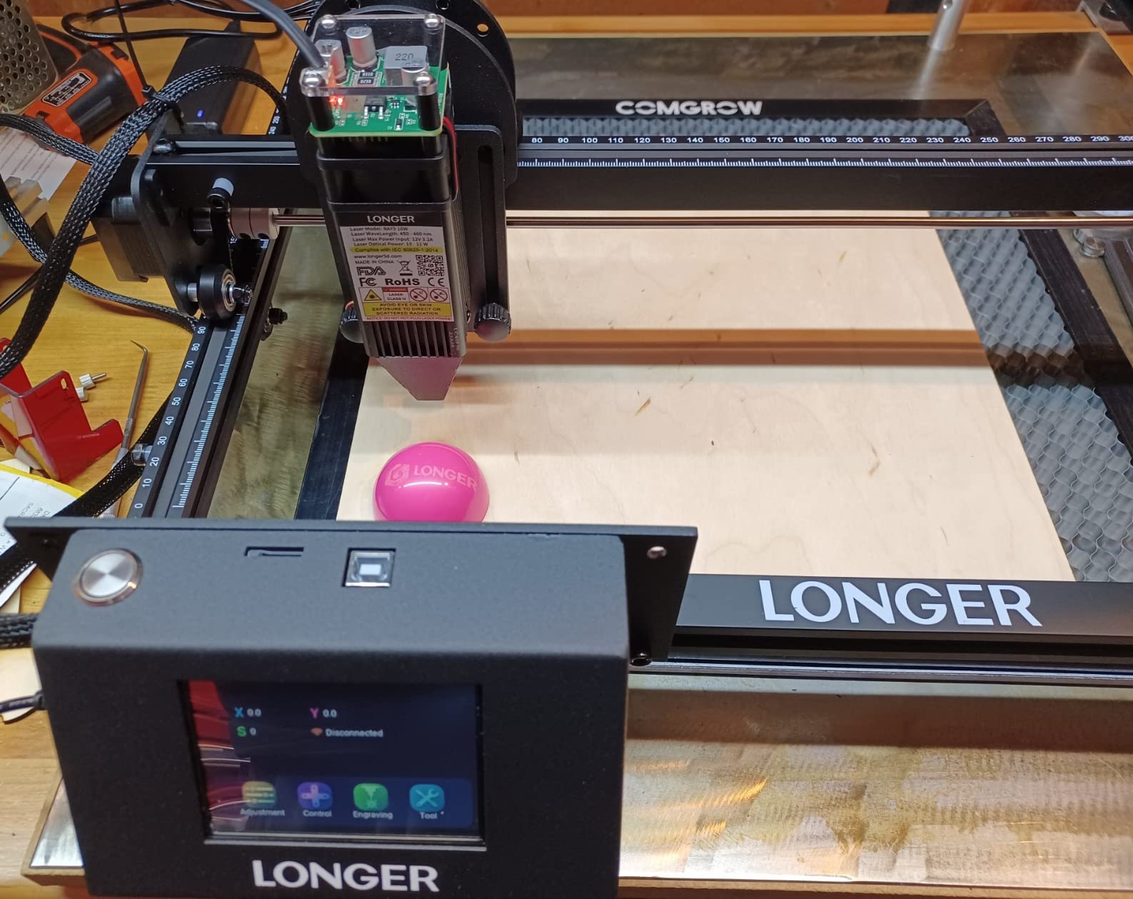 LONGER RAY5 Laser Engraver, Fully Upgraded with 10W Output, a 3.5-inch Color Touchscreen, and app-Based Offline Control; Ideal for Engraving Metal, Glass, and Wood. Working Area: 400x400 mm. customer photo 1