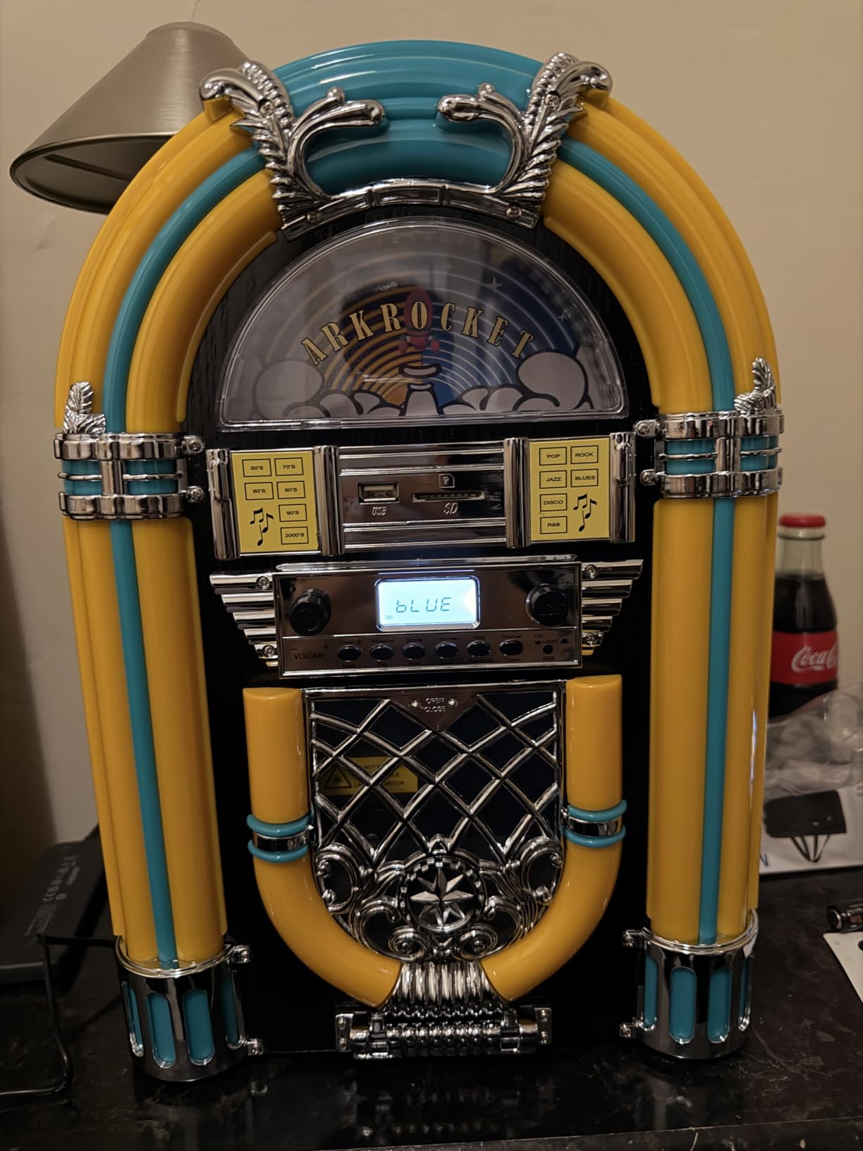 Arkrocket Athena Mini Jukebox/Tabletop CD Player/Bluetooth Speaker/Radio/USB and SD Card Player with Retro LED Lighting System customer photo 2