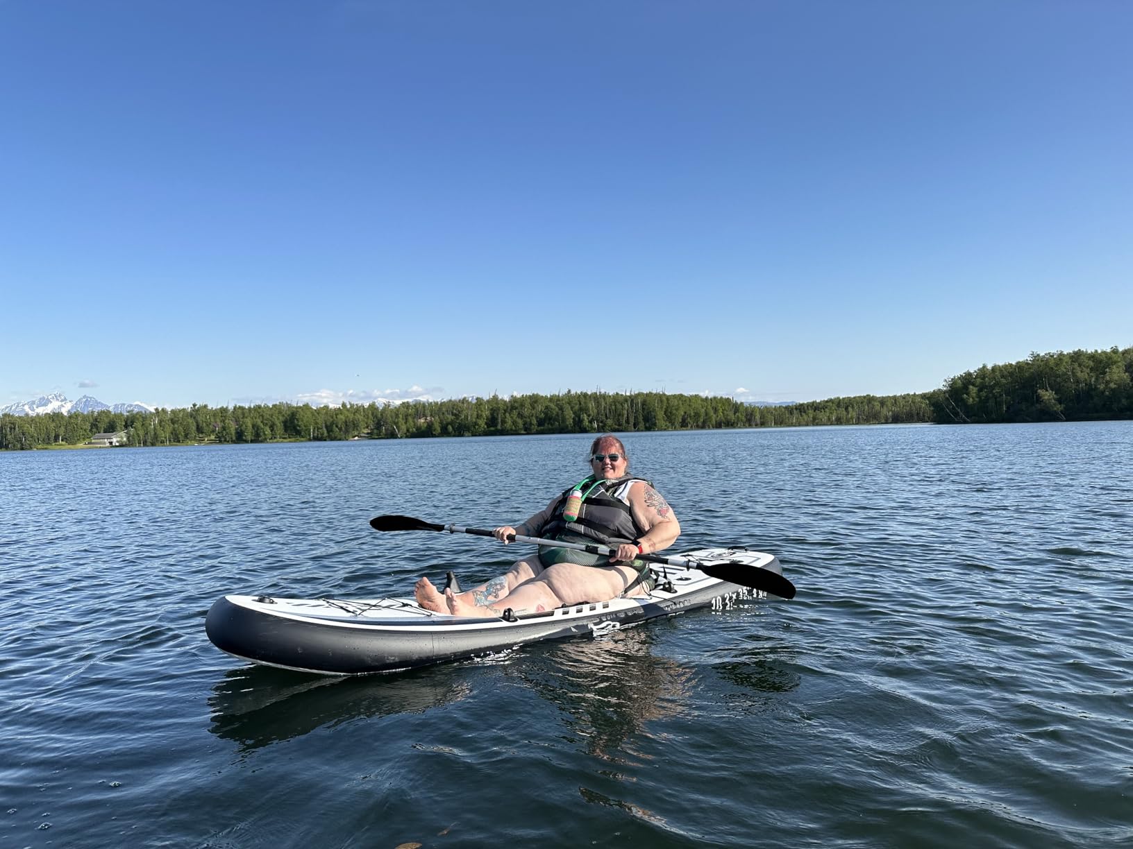 10.2'x35''x8'' Inflatable Kayak with Detachable Seat, SUP-Kayak Set Includes Hand Pump/Aluminum Oar/Backpack, Boat for Adults/Kids for Fishing, Touring customer photo 1