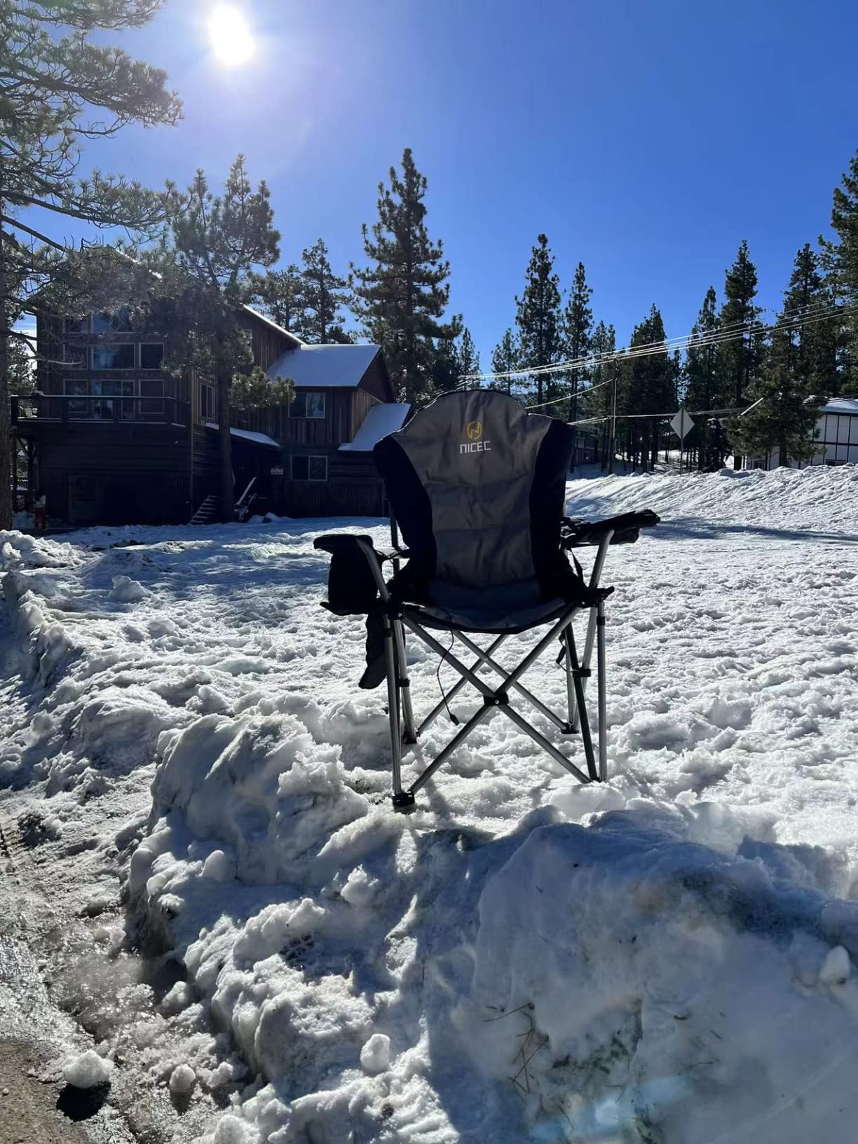 Nice C Heated Camping Chair with Battery, Outdoor Sports Heated Chair, Heated Camping Chairs for Adults, Folding Beach Chair, Heavy Duty Cooler, Carry Bag, 10000mAh Power Bank Included (1 Pack) customer photo 1