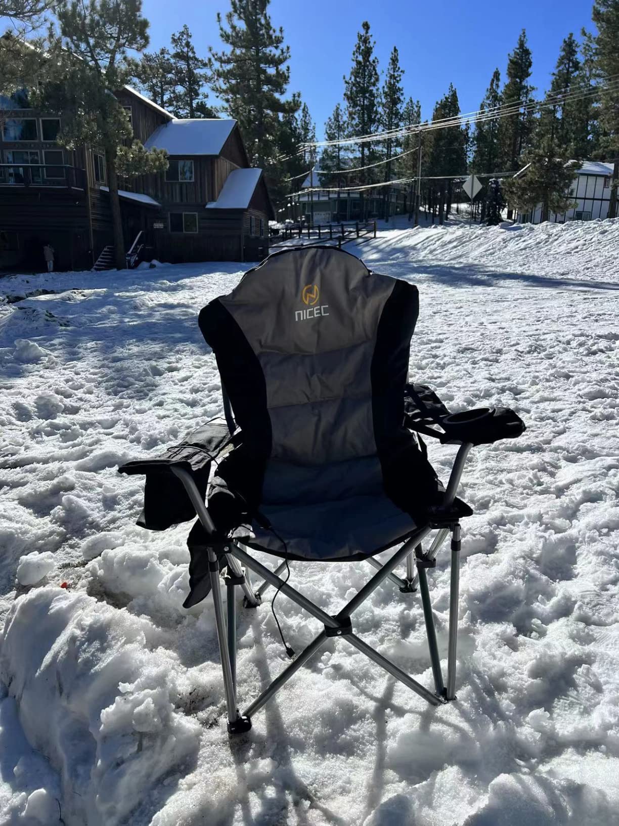 Nice C Heated Camping Chair with Battery, Outdoor Sports Heated Chair, Heated Camping Chairs for Adults, Folding Beach Chair, Heavy Duty Cooler, Carry Bag, 10000mAh Power Bank Included (1 Pack) customer photo 2