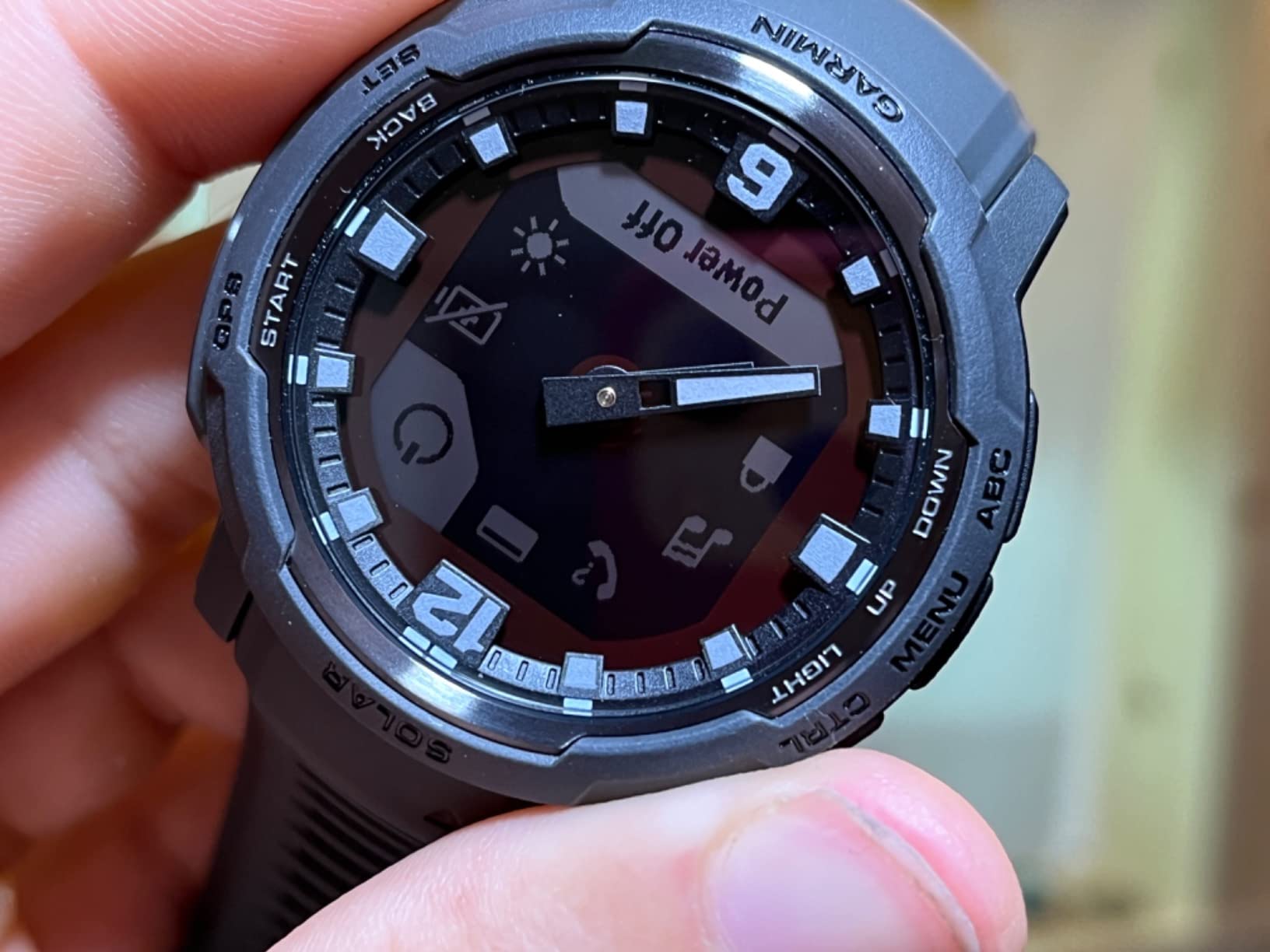 Garmin Instinct Crossover Solar, Rugged Hybrid Smartwatch with Solar Charging Capabilities, Analog Hands and Digital Display, Tidal Blue customer photo 1