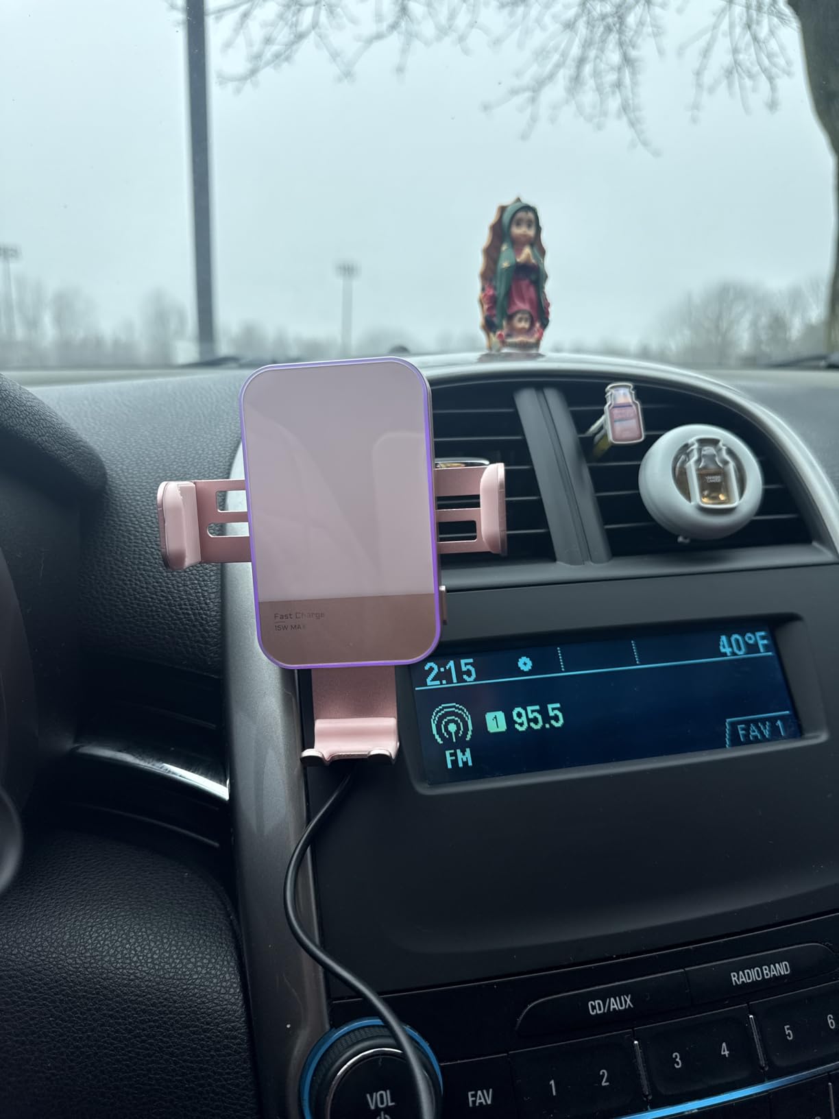 Wireless Car Charger,【7 Colored RGB Backlit】 Mosurr 15W Auto Clamping Phone Holders for Your car fit for iPhone 16 15 14 Mini Pro Max, Samsung Galaxy S25 Ultra S24 S23+, etc, Fathers Day for Gifts customer photo 1