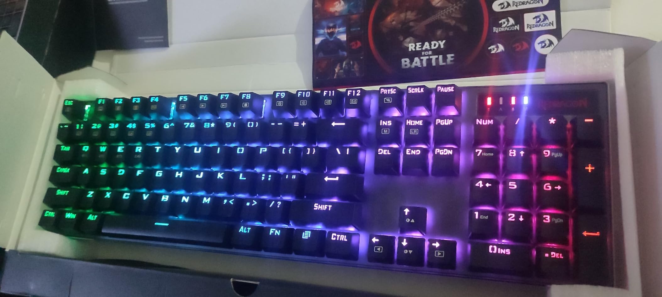 Redragon K556 PRO Upgraded Wireless RGB Gaming Keyboard, BT/2.4Ghz Tri-Mode Aluminum Mechanical Keyboard w/No-Lag Connection, Hot-Swap Linear Quiet Red Switch customer photo 2