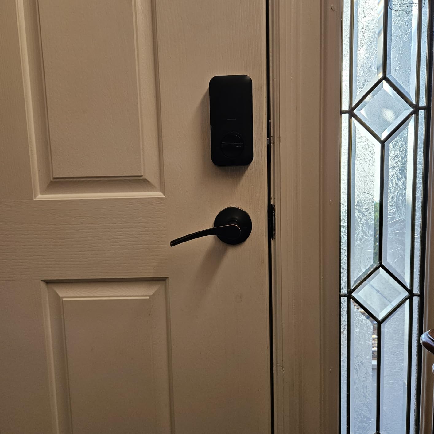 Veise Fingerprint Door Lock with 2 Lever Handles - Keyless Entry Door Lock, Electronic Keypad Deadbolt, Digital Smart Code & Front Handle Sets, Auto-Locking, Easy Installation, Matte Black customer photo 1