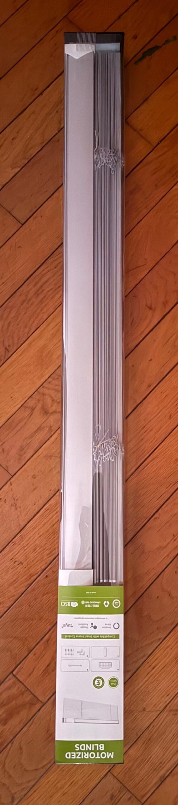 Motorized Smart Blinds with Remote Control - Solar Powered, Cordless, Automatic Electric Blinds - Light Filtering, Compatible with Google Alexa - White, 25