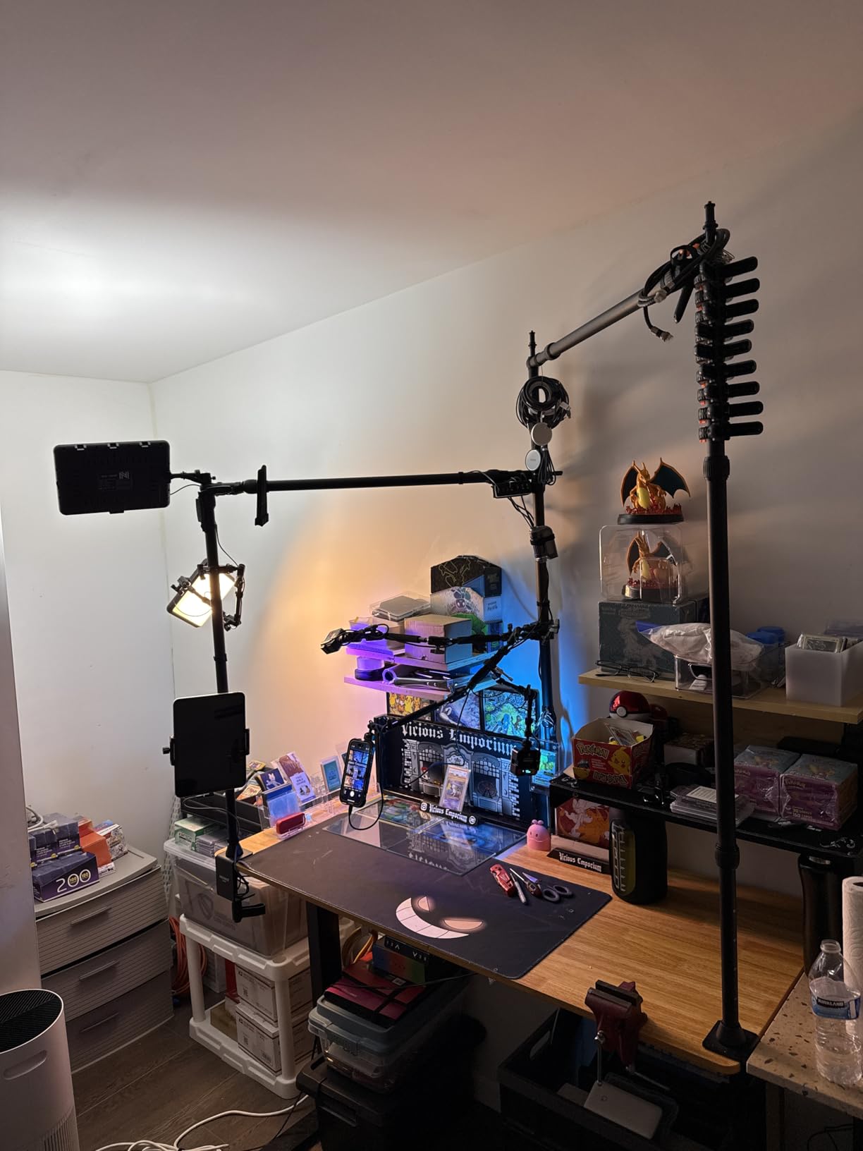 NEEWER Overhead Camera Mount Rig for Top Down Shots, Heavy Duty Steel Tabletop Mount Stand Multi Device Platform for Flat Lay Photography Lighting Cooking Drawing Crafts, For Desks≥3.3'/1m Long, ST100 customer photo 2