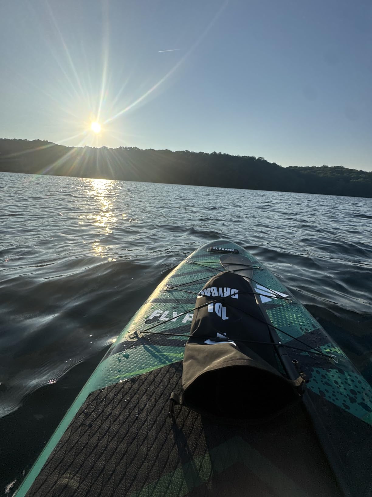 Flypark 11'x34 Inflatable Paddle Boards, Extra Wide SUP for 420lbs/3Adults, Yoga Stand Up Paddle Board, 110L Backpack, 15 D-Rings, Shoulder Strap, US-Fin, 2-Action Pump customer photo 2