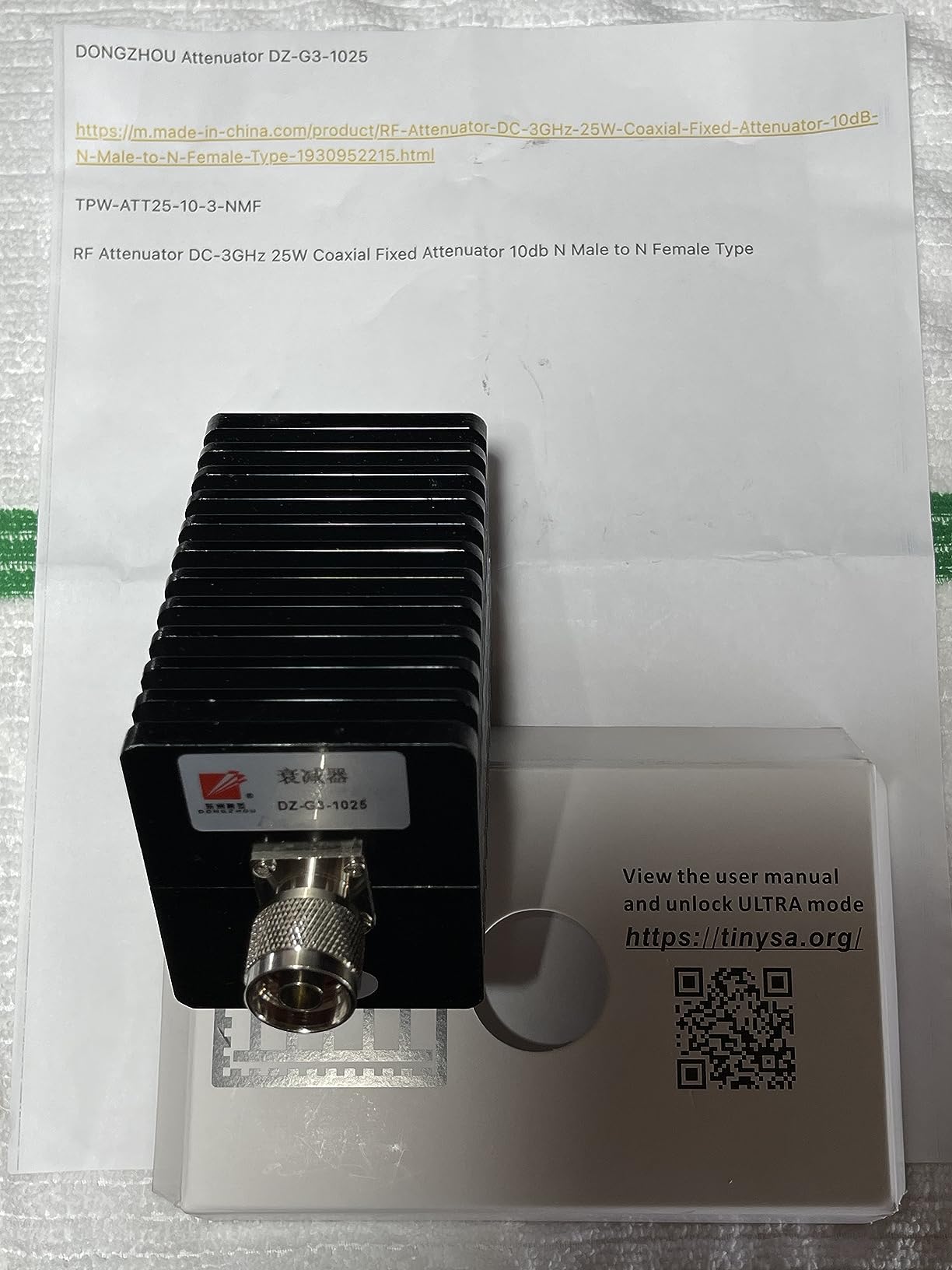 AURSINC TinySA Ultra+ ZS406 Spectrum Analyzer with 50W Attenuator, 2025 Upgraded 100kHz-5.4GHz V0.4.6 Portable Frequency Analyzer with 32Gb Card, 2-in-1 Signal Generator 100kHz to 900MHz Input customer photo 2