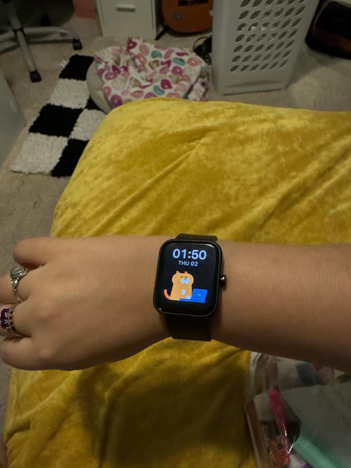 Smart Watch, Fitness Tracker with Heart Rate Monitor, Blood Oxygen, Sleep Tracking, 1.5 Inch Touchscreen Smartwatch for Android iOS Swimming Waterproof Pedometer Step Calories Tracker for Women Men customer photo 2