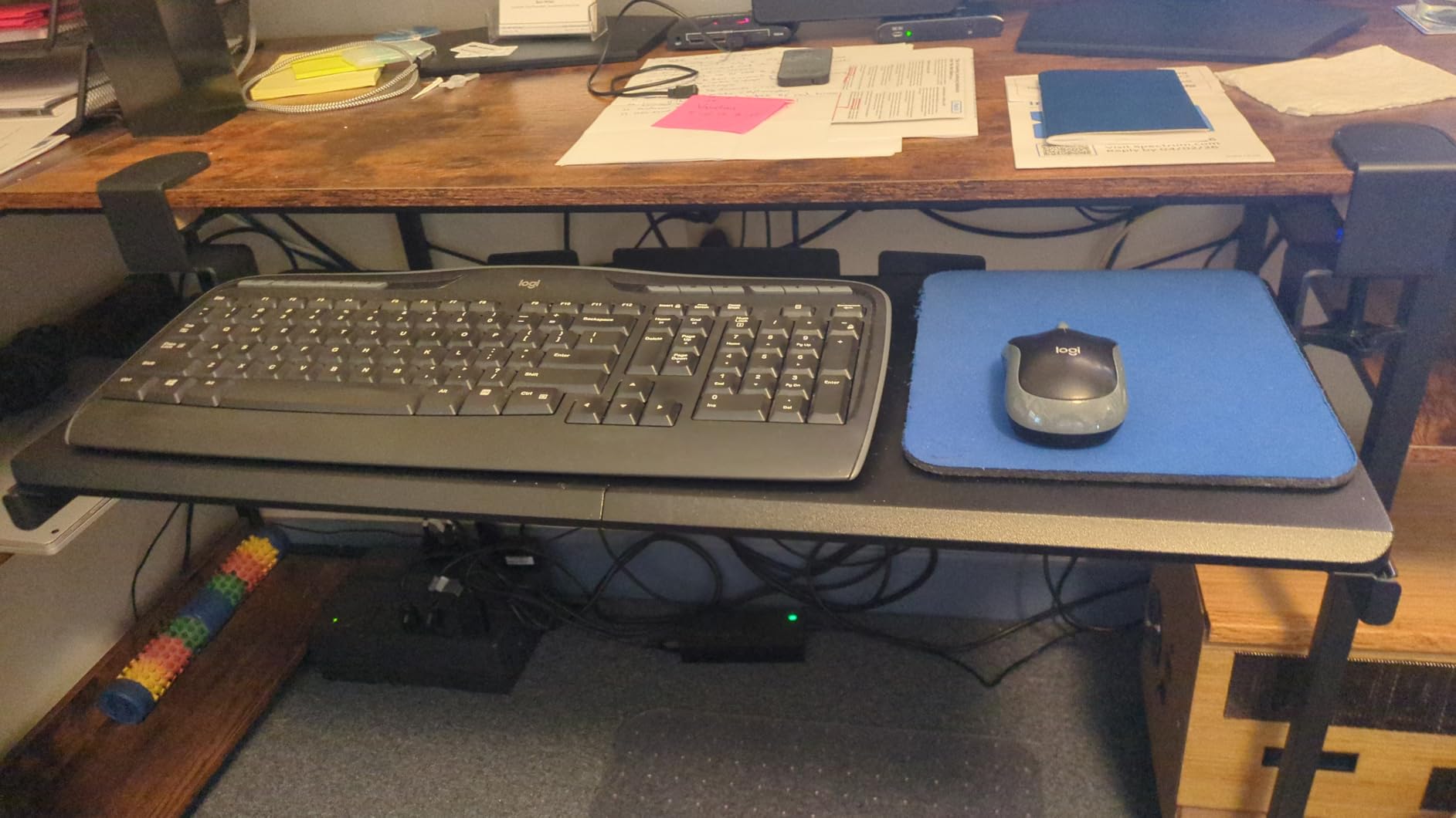 VIVO Extra Long Clamp-on Computer Keyboard and Mouse Under Desk Slider Tray, 34 x 11 inch Pull Out Platform Drawer, Black, MOUNT-KB15EB customer photo 2