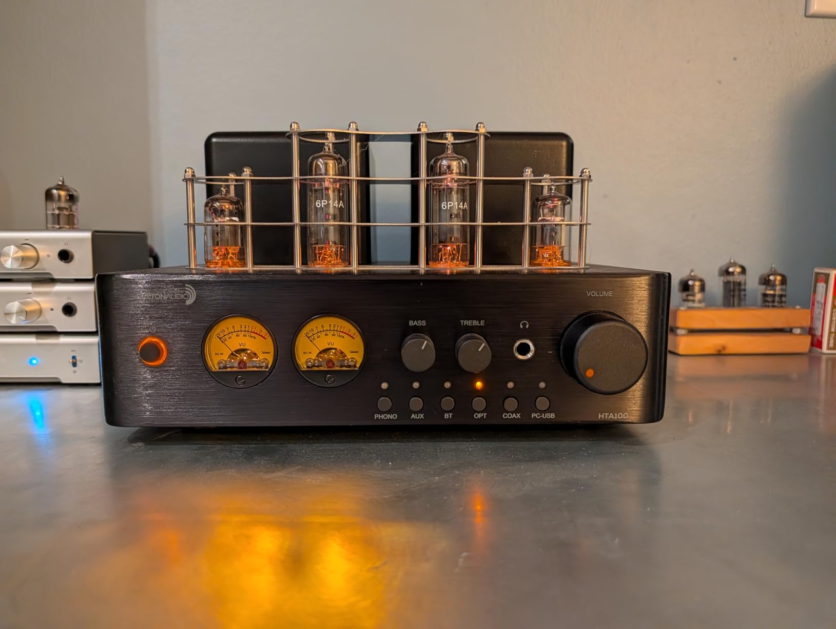 Dayton Audio HTA20 Integrated Stereo Hybrid Hi-Fi Vacuum Tube Class A/B Amplifier 20 Watts RMS with Subwoofer Output, Headphone Output, Bluetooth 5.0 and USB DAC (HTA20) customer photo 1