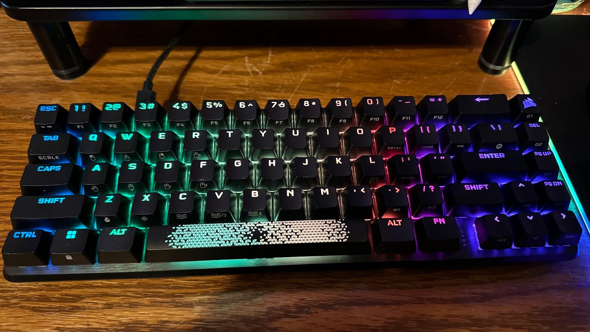 Corsair K65 PRO Mini RGB 65% Optical-Mechanical Wired Gaming Keyboard - OPX Switches - PBT Double-Shot Keycaps - iCUE Compatible - QWERTY NA Layout - Black customer photo 1
