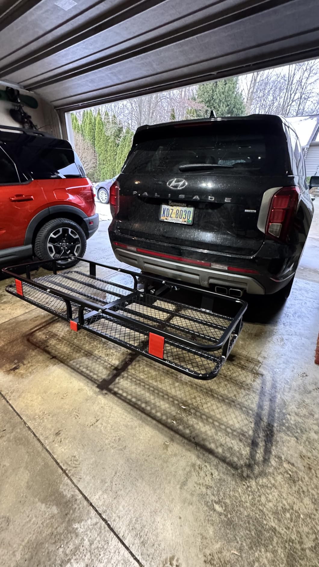 VEVOR 60x24x6 Folding Hitch Carrier - 500lb Capacity Cargo Basket & Waterproof Bag, Fits 2