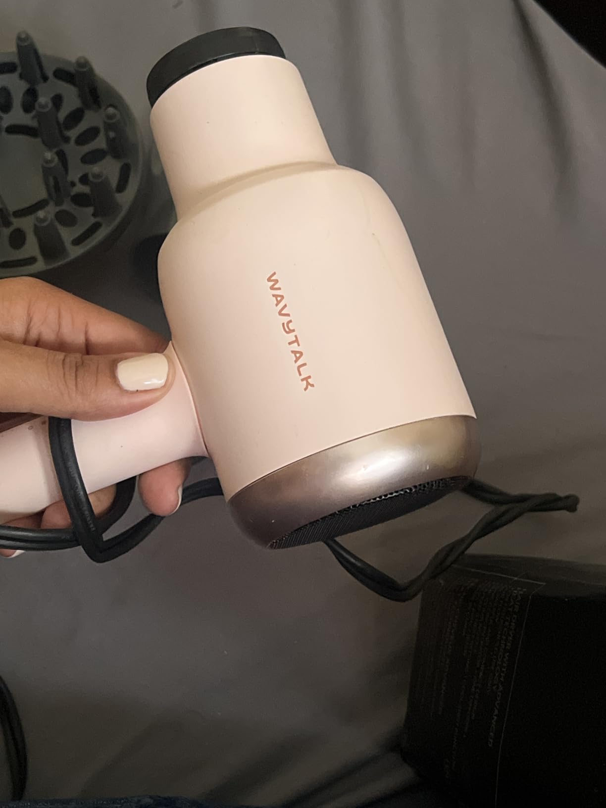 Wavytalk Hair Dryer with Diffuser, Blown Away Ionic Hair Dryer for Curly Hair with Comb, 1875W Fast Drying Blow Dryer with Ceramic Technology, 3 Attachments for All Hair Types, Light and Quiet, Black customer photo 1