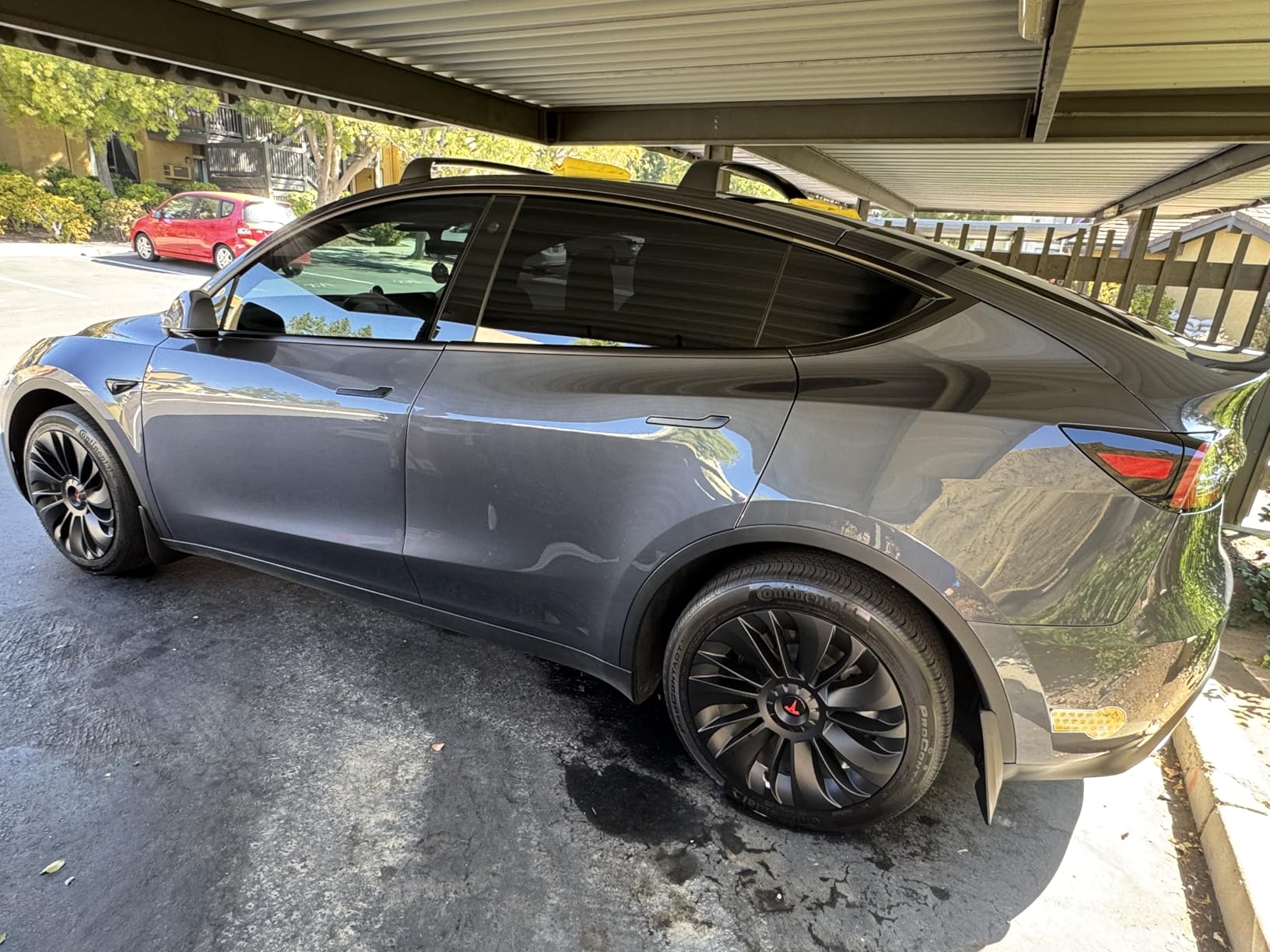 KAVANIC 4PCS Wheel Covers Fits for Tesla Model Y 19 Inch Matte Black Support Long Range Logo Symmetry Design Uberturbine Style fits for Model Y Gemini 2020-2024 Hubcaps Replacement customer photo 1