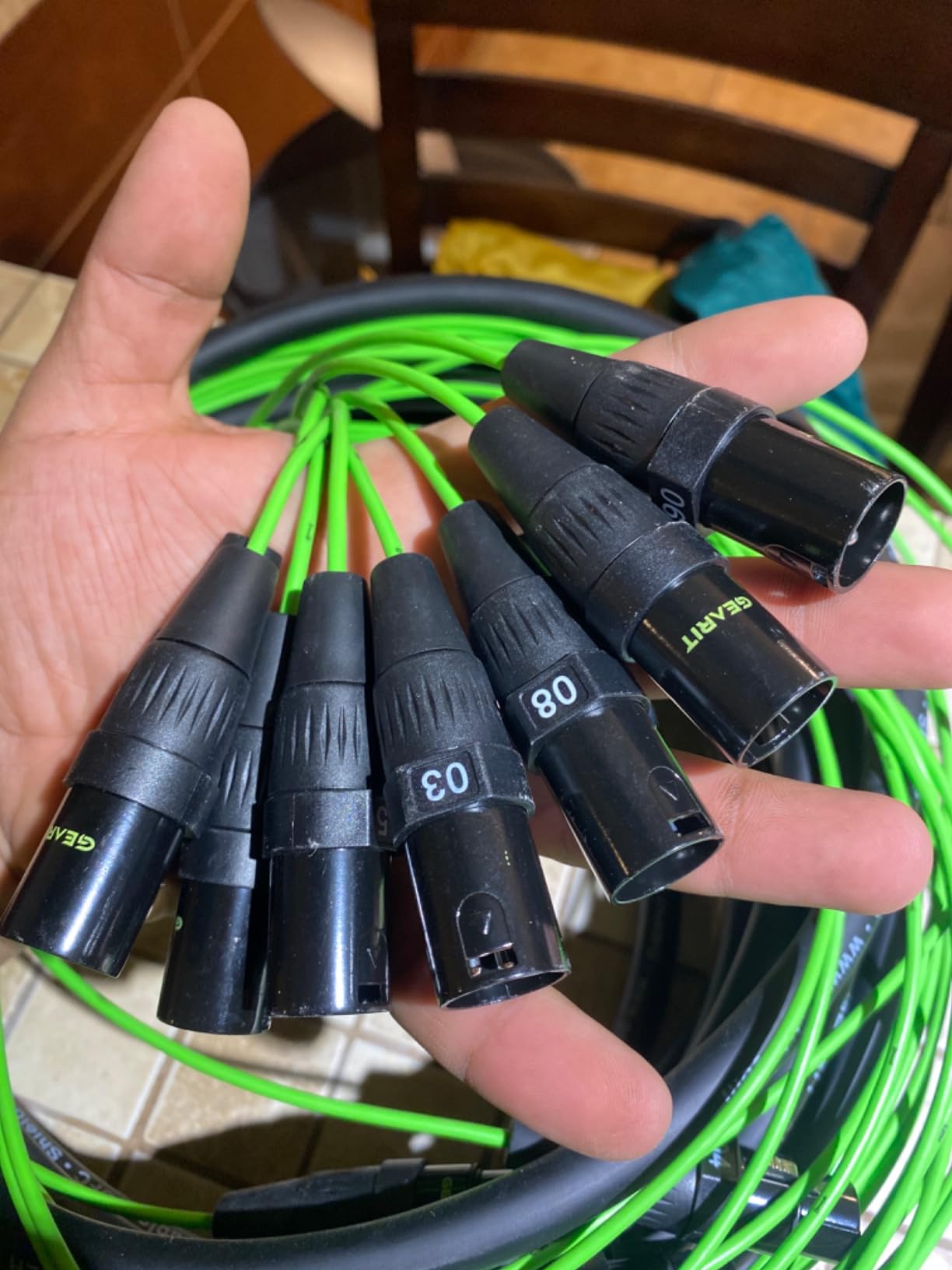 GEARit 8-Channel XLR Snake Cable (10 ft) - 100% Oxygen-Free Copper Snake Wire, Channel Labels, Metal XLR Connectors customer photo 2
