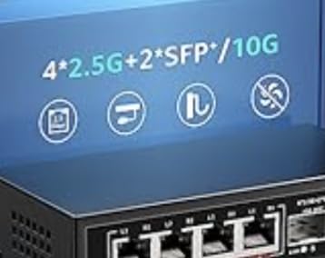 6 Port 2.5G Unmanaged Ethernet Switch, 4 x 2.5G Base-T Ports, 2 x 10G SFP, Compatible with 100/1000/2500Mbps, VLAN, Fanless, Desktop/Wall Mount YuanLey 2.5Gbe Network Switch for Wireless AP, NAS, PC customer photo 2