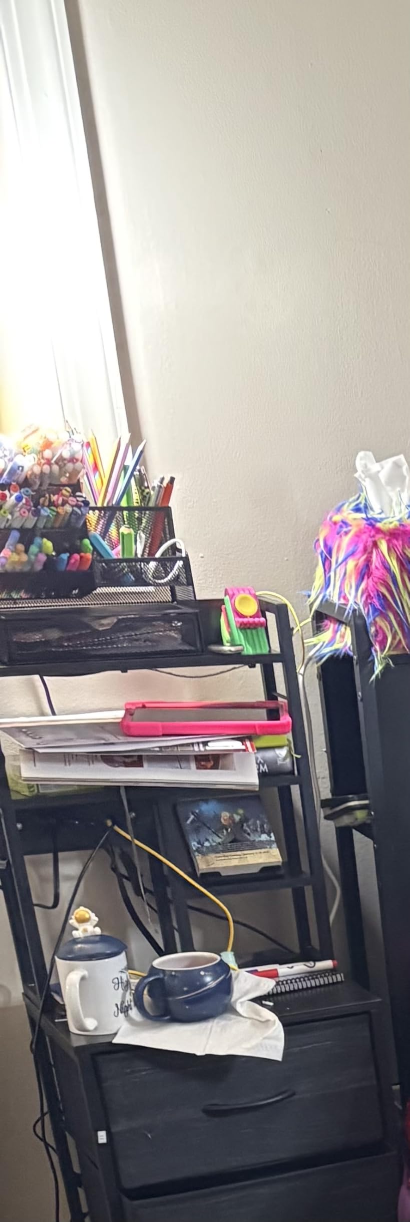 Marbrasse Mesh Pen Holder for Desk, Multi-Functional Pencil Organizer with Drawer, Desk Organizers and Accessories for Office Art Supplies (Black) customer photo 2