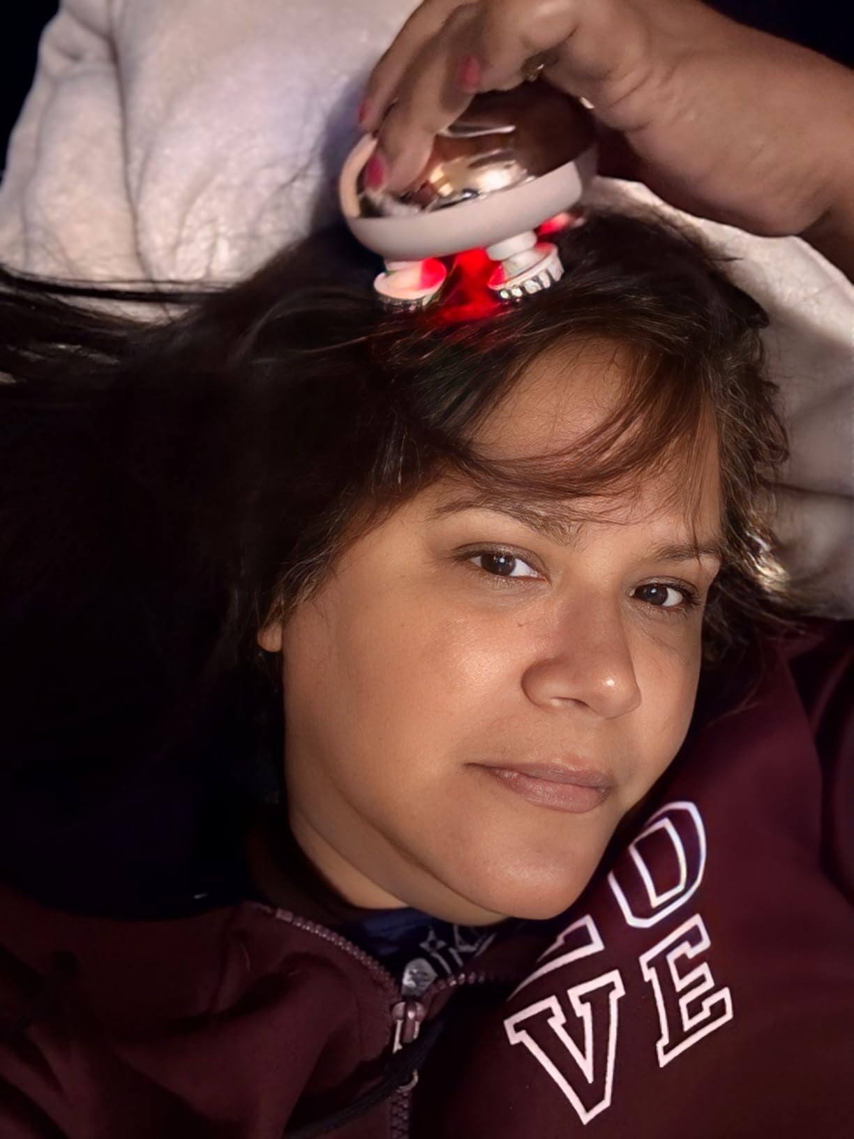 arboleaf Electric Scalp Massager Head Massager Scalp Stress Relax, 5 in 1 Kneading 128 Massage Nodes, Waterproof Hair Massage with 8 Removable Claws Cat Scratcher, Gift for Dad Mom customer photo 2