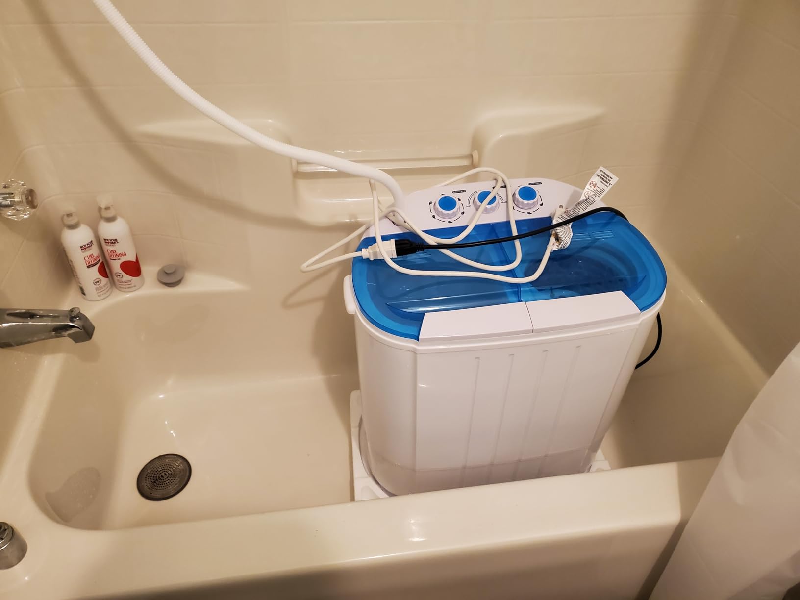 VCJ Portable Washing Machine, Twin Tub Washing Machine Laundry Compact Washer spinner Combo with 14lbs capacity, 9Lbs Washer and 5Lbs Spinner dryer for Apartments RVs and Dorms customer photo 1