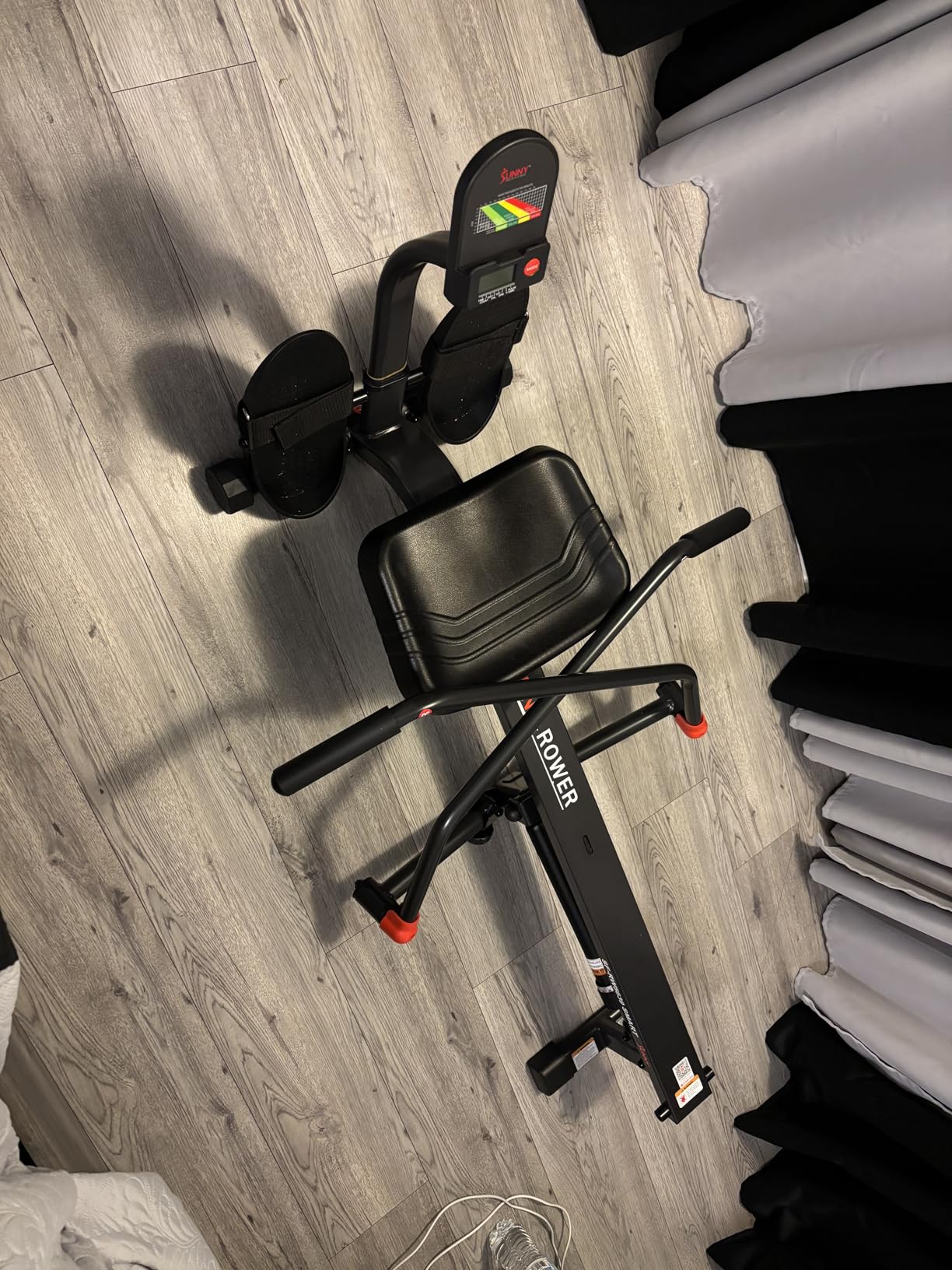 Sunny Health & Fitness Full-Motion Rowing Machine w/Adjustable Resistance, Low-Impact Full-Body Workout Rower w/Long Slide Rail, Space-Saving Design, Free SunnyFit App Connection customer photo 2