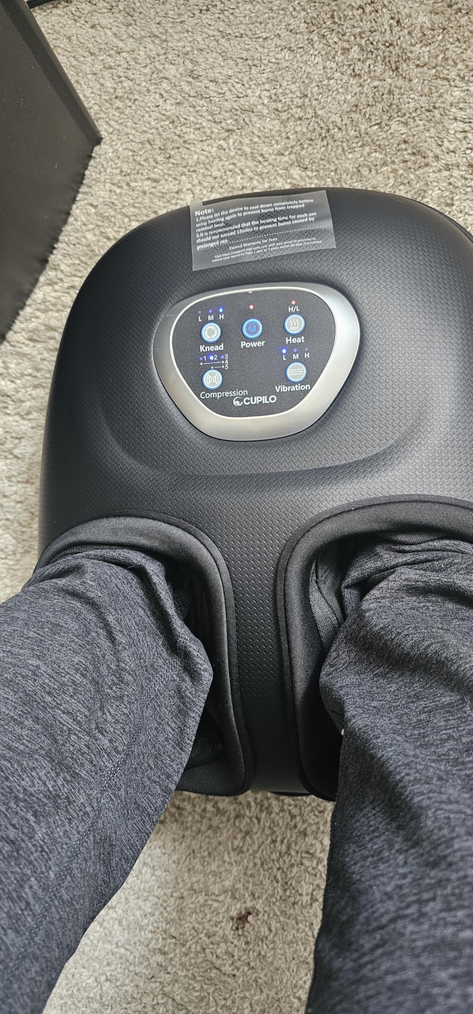 Foot Massager FSA Eligible HSA, 2026 Upgraded Feet Massager with Heat for Plantar Fasciitis Relief, 5 Levels Compression & Vibration Massage for Neuropathy, Birthday Day Gifts for Women Men customer photo 1