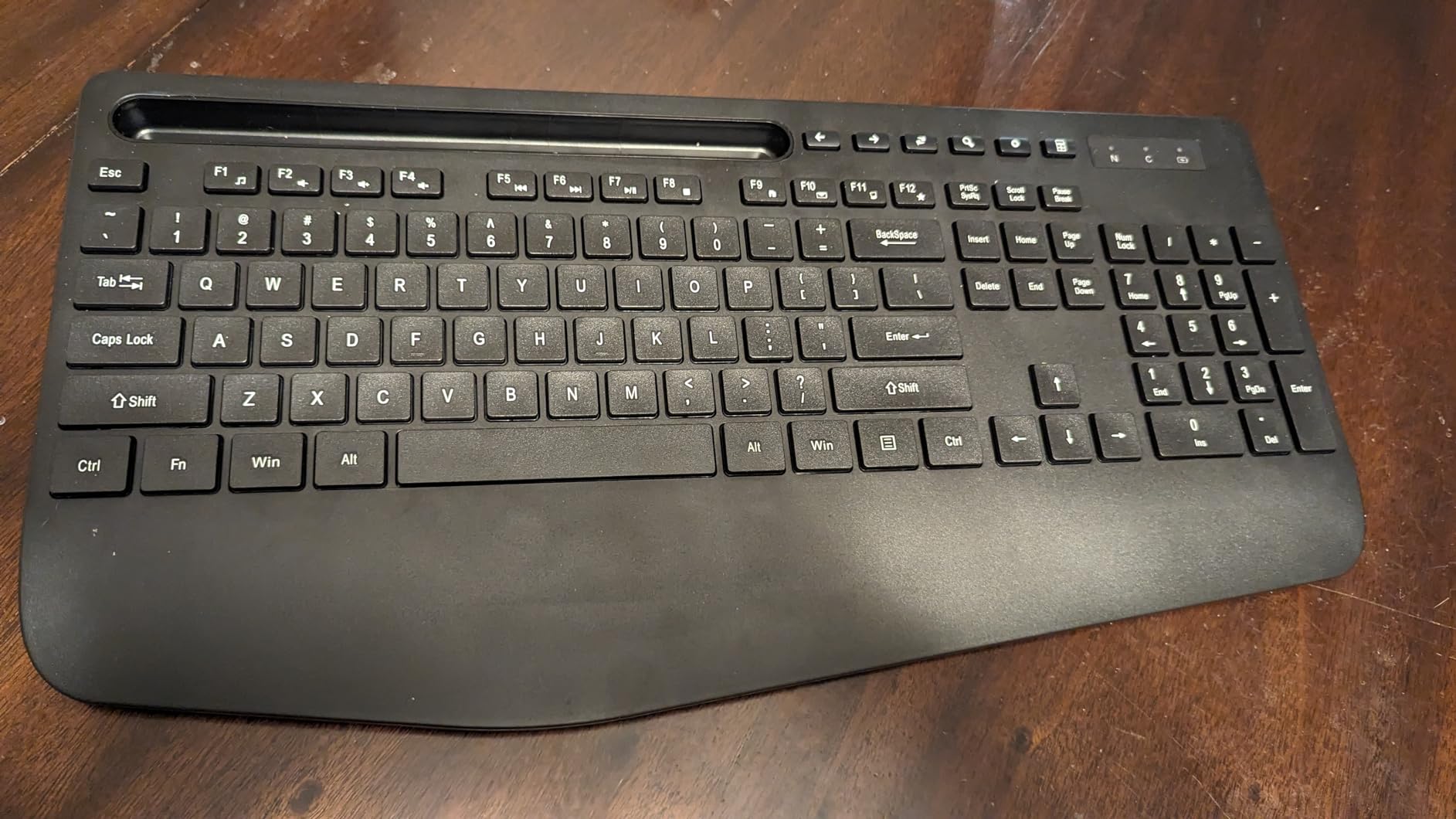 Wireless Keyboard and Mouse Combo - Full-Sized Ergonomic Keyboard with Wrist Rest, Phone Holder, Sleep Mode, 2.4G Quiet Keyboard for PC Laptop, Complete Work Setup for Office or Home -Trueque KM23 customer photo 2