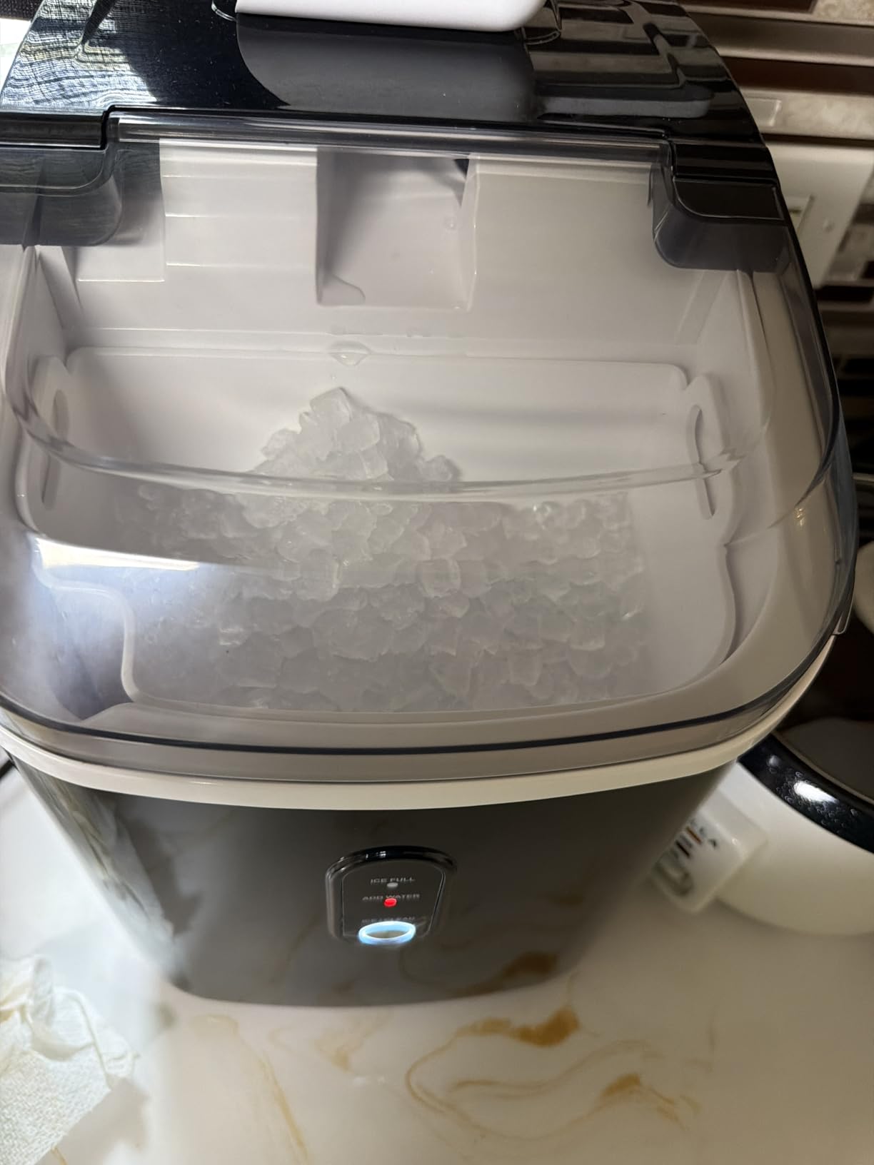 Nugget Ice Maker Countertop, Silonn Chewable Pellet Ice Machine with Self-Cleaning Function, 33lbs/24H Portable Ice Makers for Home Kitchen Office customer photo 2