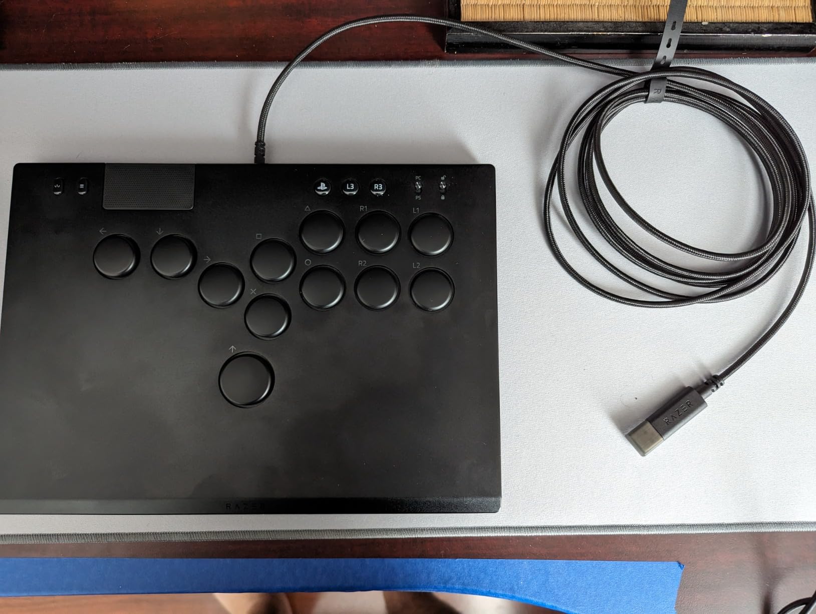 Razer Kitsune All-Button Arcade Controller: For PS5 / PlayStation 5 & PC - Low-Profile Optical Switches - Slim Form Factor - Removable Top Plate - Chroma RGB Lighting - USB Type C - Black customer photo 2