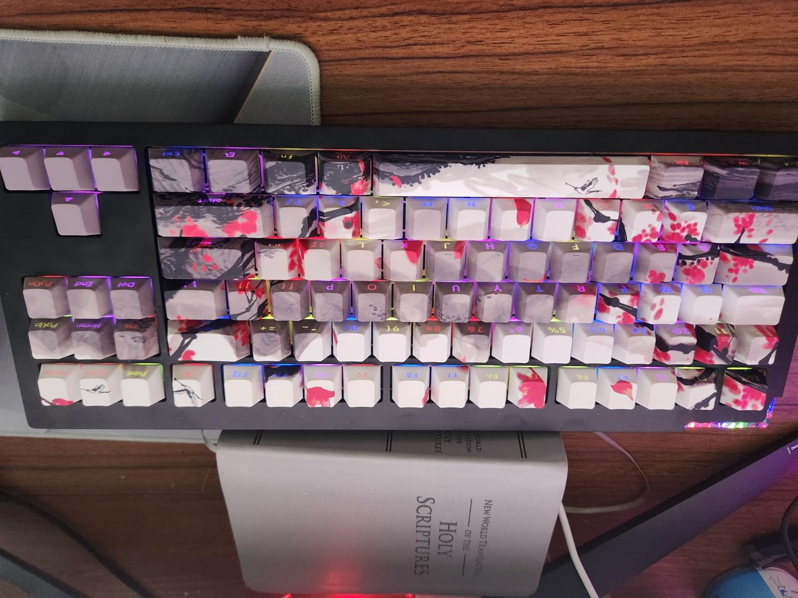 Tsungup PBT Keycaps - Side Print Keycap Set, 135 Keys Double Shot Shine Through Landscape Painting Custom Keycaps, Cherry Profile Keyboard Key caps for Cherry MX Switches Mechanical Keyboards customer photo 2