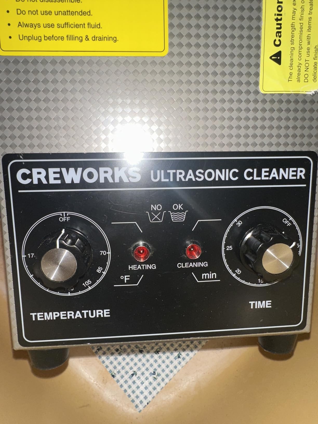 CREWORKS 2L Ultrasonic Cleaner with Heater & Timer, 60W 304 Stainless Steel Sonic Cleaner, 0.5 gal Compact Ultrasonic Parts Cleaner, Professional Lab Ultrasonic Cleaner for Jewelry Watch Coin Glasses customer photo 1