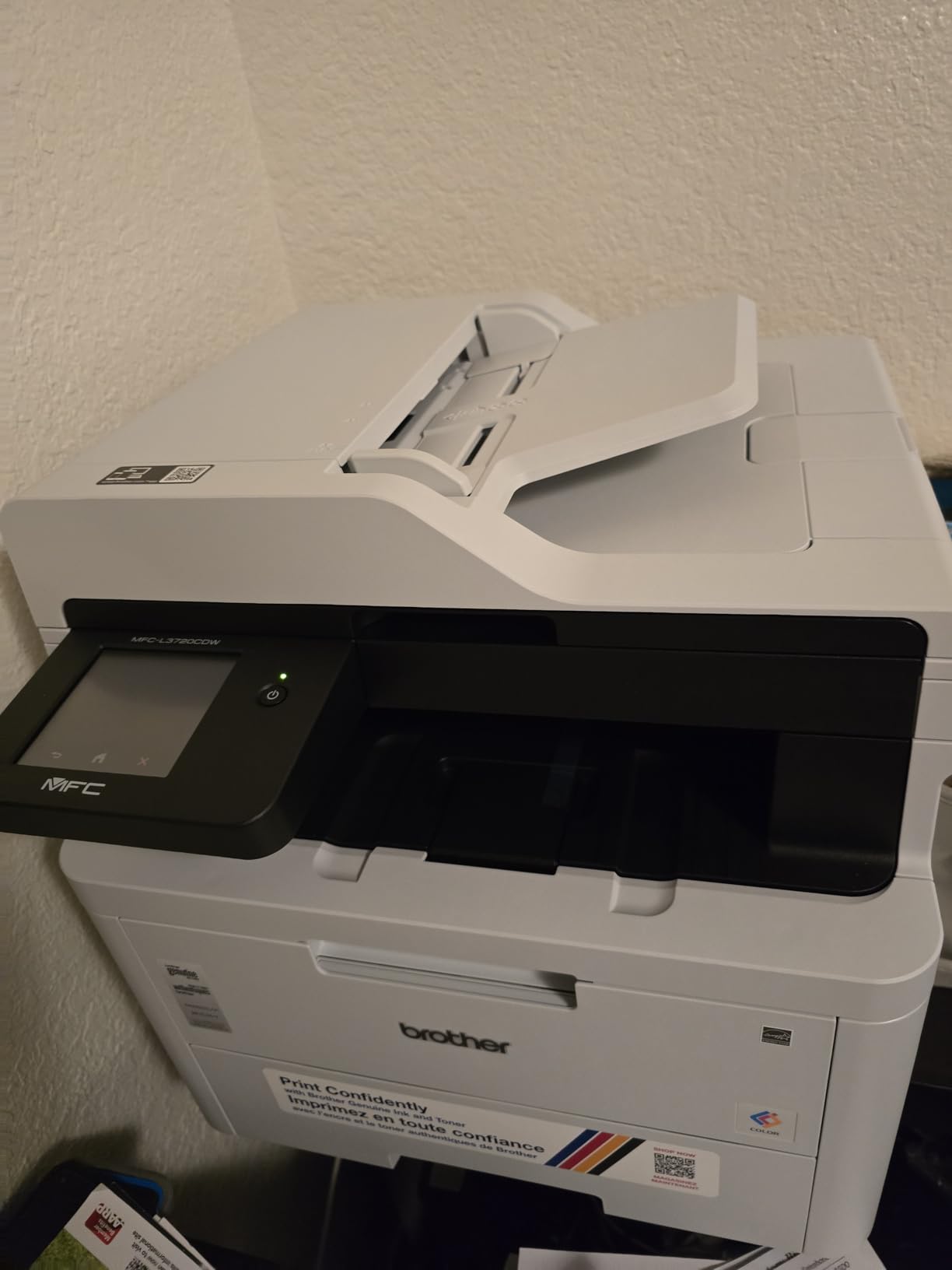 Brother MFC-L3720CDW Wireless Color Laser Printer with Scanner, Copier and Fax | Auto Duplex and 250-Sheet Capacity | Includes Refresh Subscription Trial customer photo 2