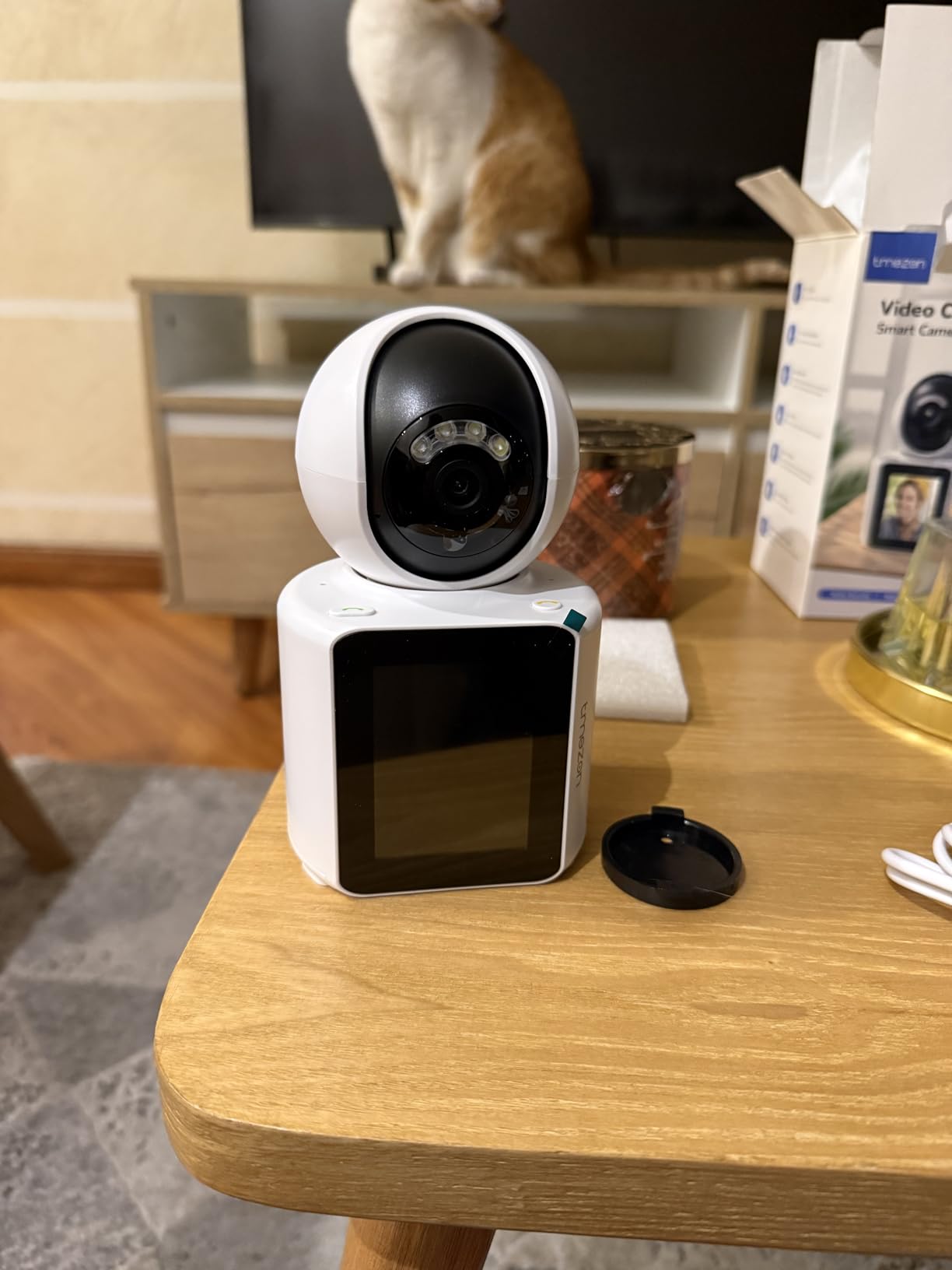 TMEZON Video Pet Dog Camera Indoor Two Way Wireless Security Camera Monitor 1080P with Phone app and Motion Detection,Baby/Elderly/Nanny Audio Calling Device Pan Tilt customer photo 1