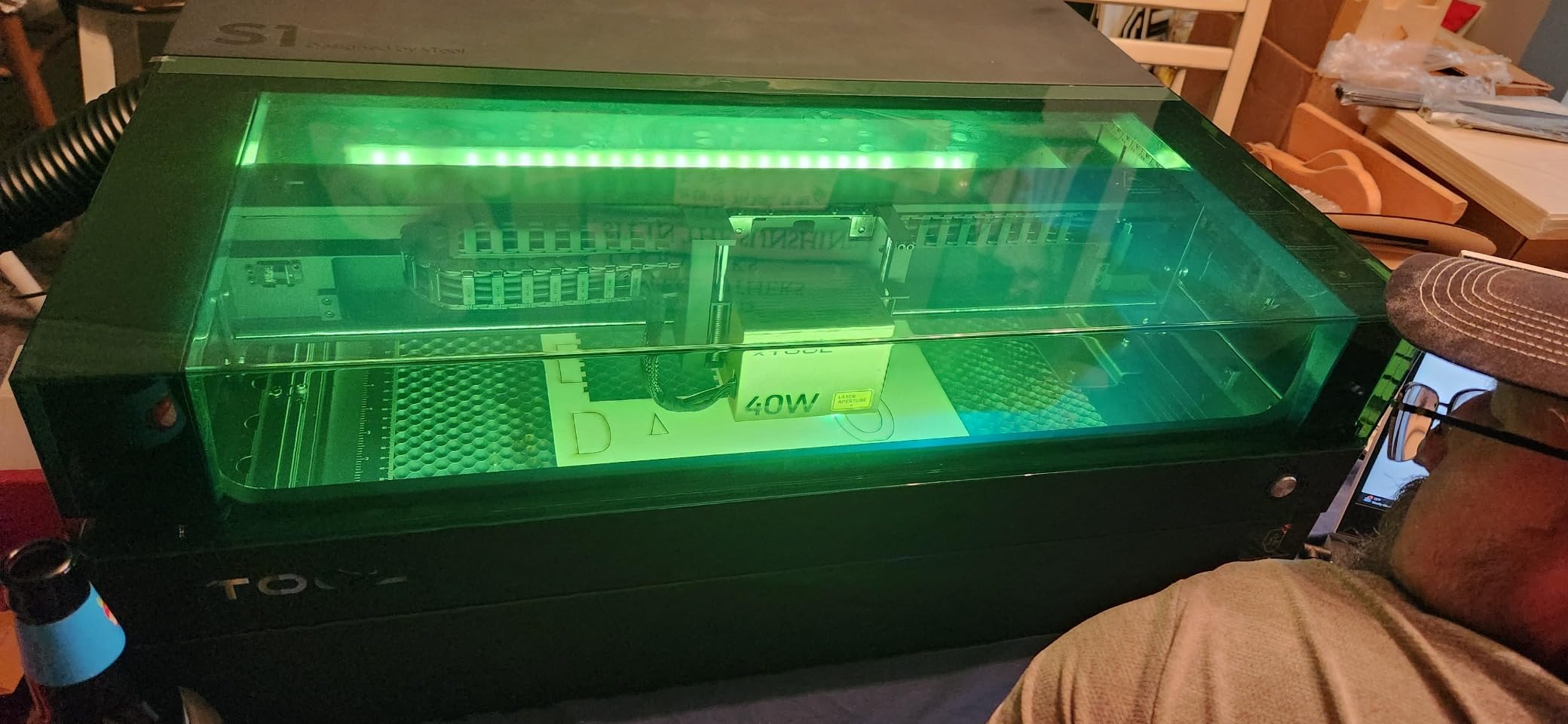 xTool S1 20W Laser Engraver and Cutter Machine with Air Assist & Honeycomb, 23.93