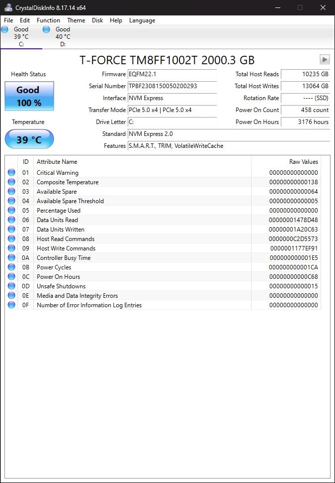 Team Group T-Force Z540 2TB DRAM SLC Cache 3D TLC NAND NVMe Phison E26 PCIe Gen5x4 M.2 2280 Gaming SSD with Ultra-Thin Graphene Heat Spreader customer photo 1