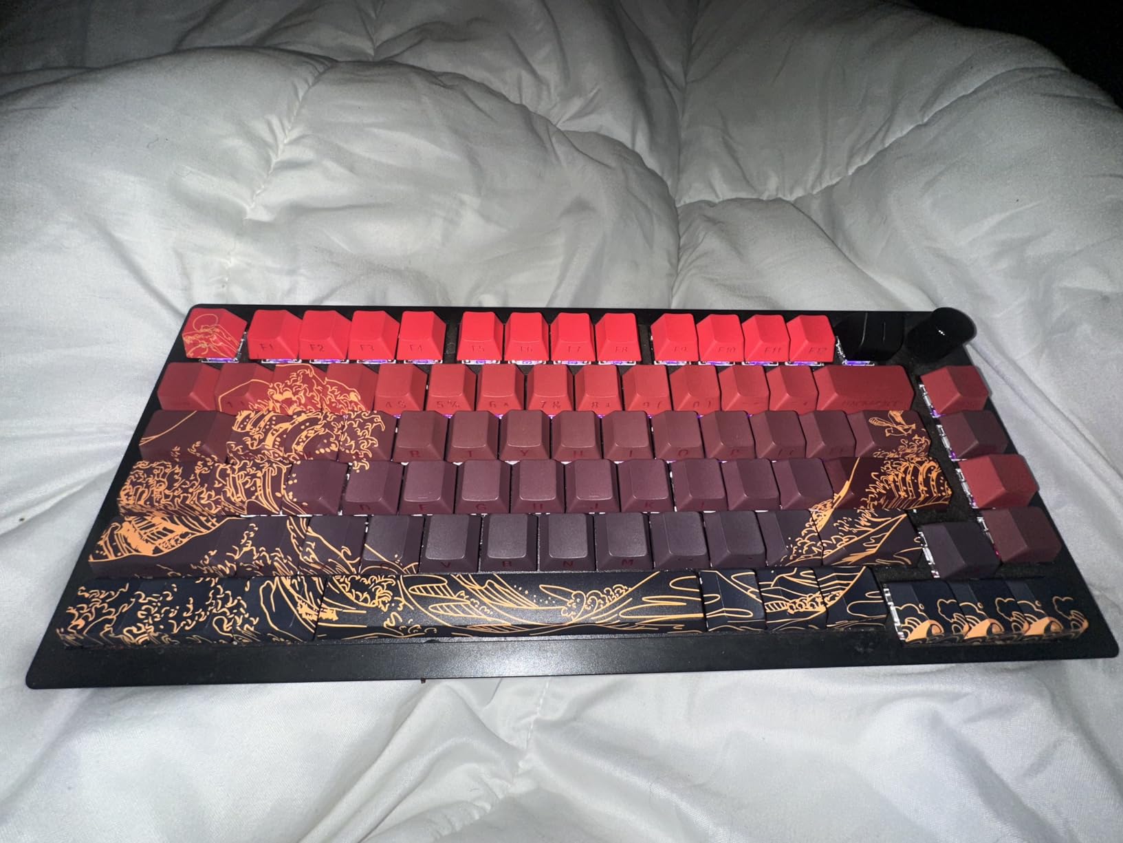 SDYZ XVX Shine Through Keycaps - Double Shot PBT Keycaps 60 65 75 100 Percent, Side Print Key caps Custom 131 Keys Set, Dye Sub Wave of Kanagawa Key caps for Mechanical Keyboards customer photo 1