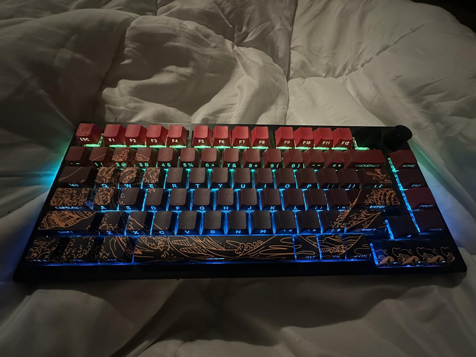 SDYZ XVX Shine Through Keycaps - Double Shot PBT Keycaps 60 65 75 100 Percent, Side Print Key caps Custom 131 Keys Set, Dye Sub Wave of Kanagawa Key caps for Mechanical Keyboards customer photo 2