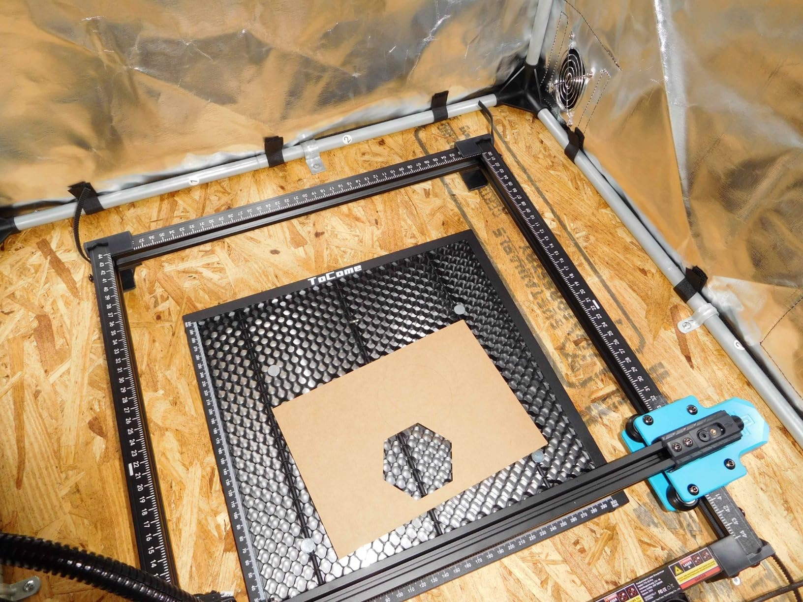 Creality Laser Engraver Enclosure 2.0 with Vent, Fireproof and Dustproof Laser Cutter Protective Cover 28.3x28.3x15.7in with Fan and Pipe customer photo 2