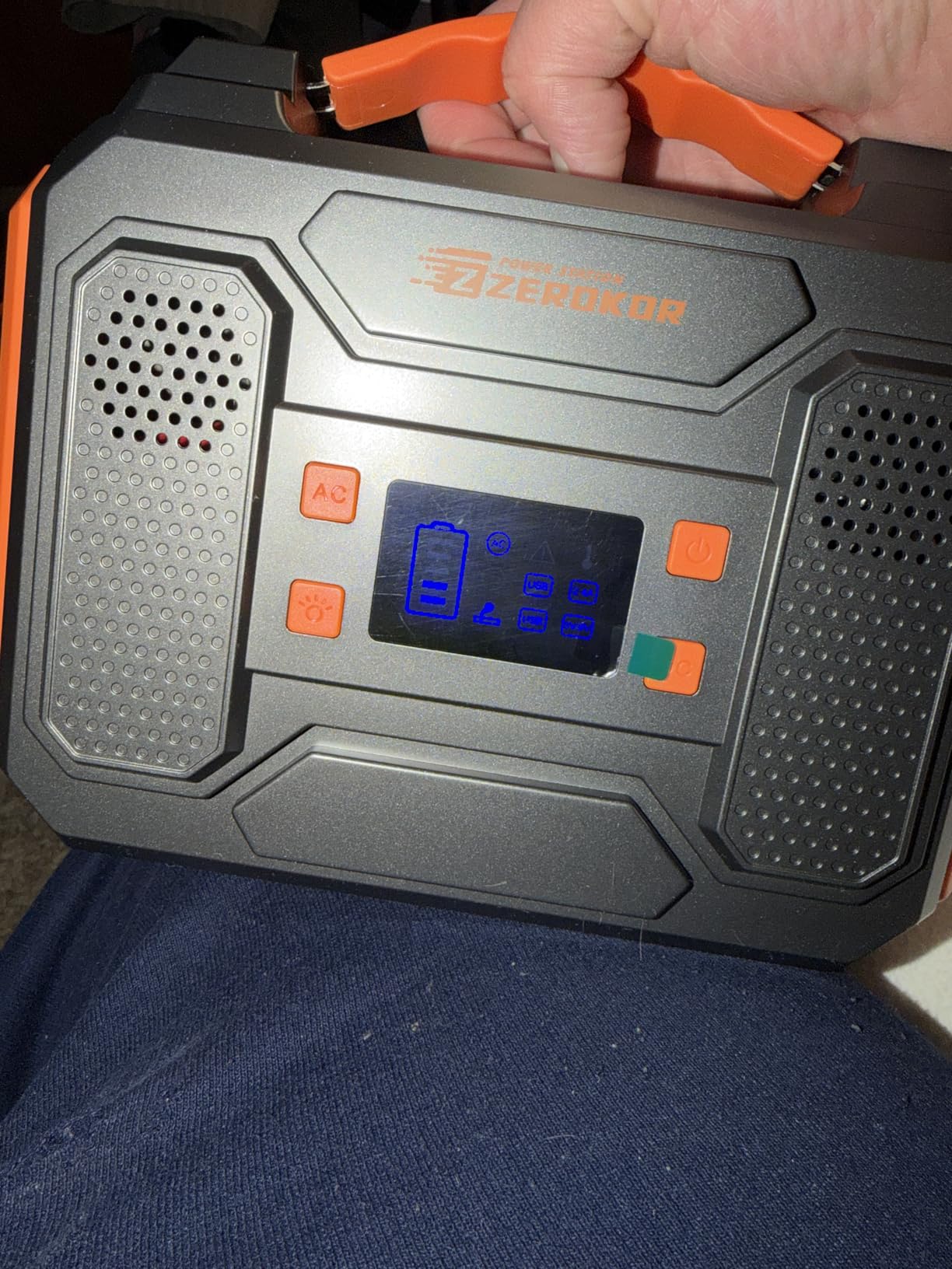 Portable Solar Generator, 300W Portable Power Station with Foldable 60W Solar Panel, 110V Pure Sine Wave 280Wh Battery Pack with USB DC AC Outlet for Camping Smart Devices RV Van Outdoor-Orange customer photo 1