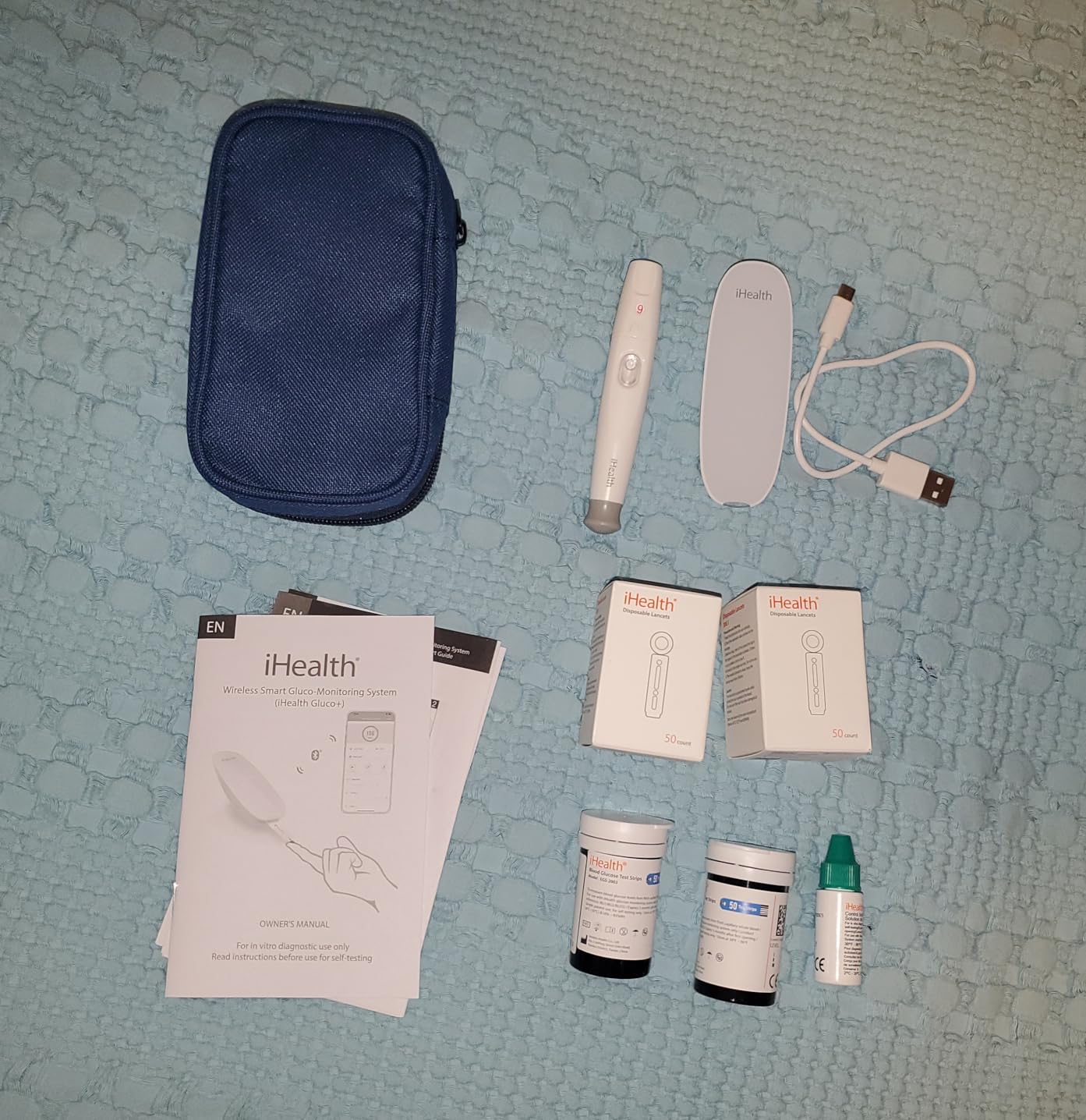 iHealth Gluco+ Wireless Smart Blood Glucose Monitor Kit with Free App, 100 Glucometer Strips, 100 Lancets, 1 Blood Sugar Monitor, 1 Lancing Device customer photo 1