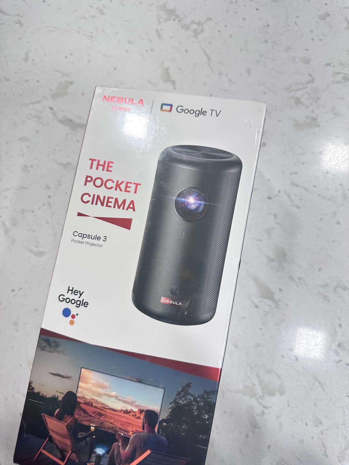 NEBULA Capsule 3 GTV Portable Mini Projector, Netflix Officially Licensed, 1080P Smart Projector with Wi-Fi, 2.5 hrs Battery, 120-Inch Display, Dolby Digital customer photo 2