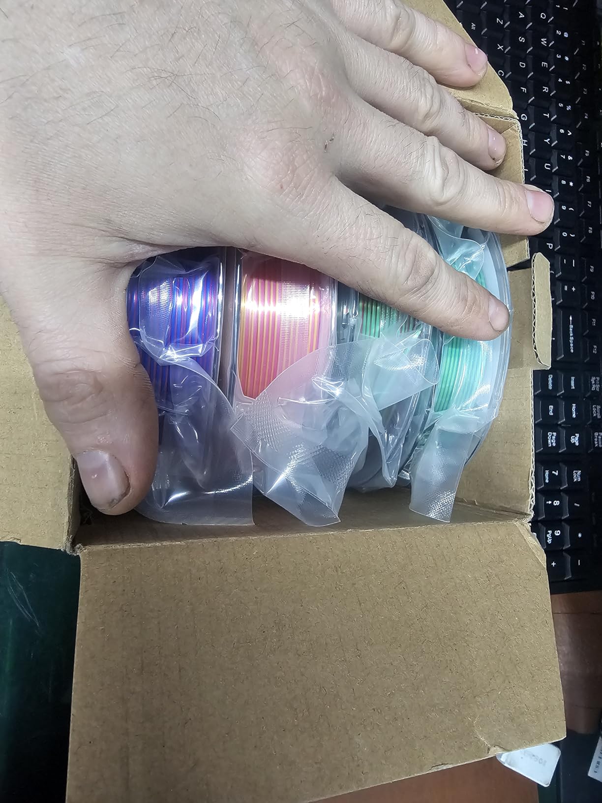 AMOLEN TPU 3D Printer Filament Bundle, Transparent Multicolor Rainbow TPU 1.75mm, Color Change Flexible Soft TPU 3D Printing Filament Supports High Speed, 200gX4 Spools customer photo 1